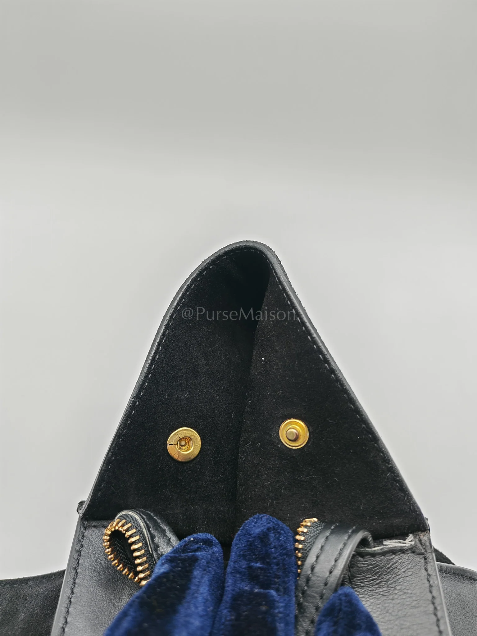 Celine Trapeze Medium in BlacK/White Suede and Calfskin Leather - Image 29