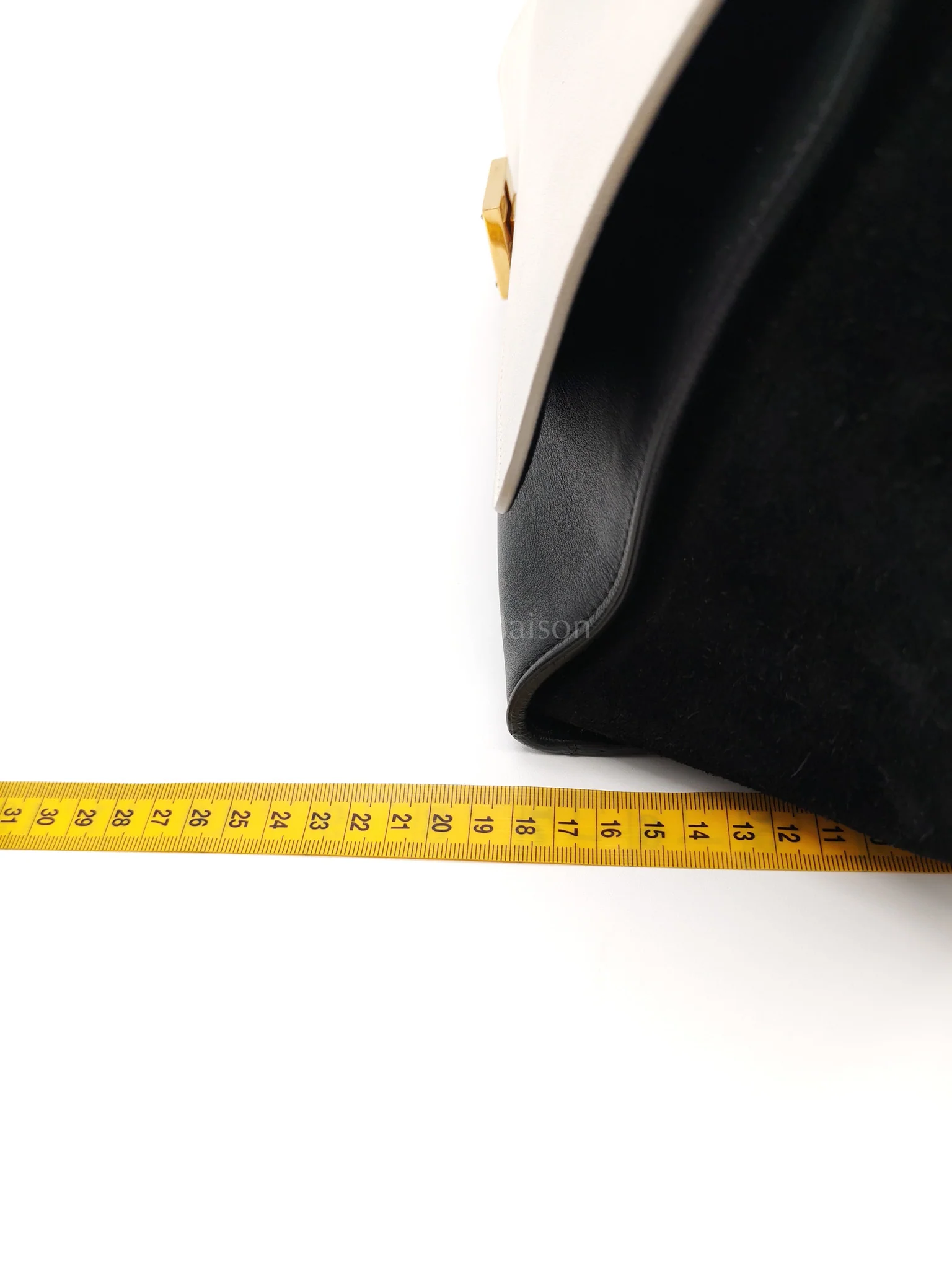 Celine Trapeze Medium in BlacK/White Suede and Calfskin Leather - Image 37