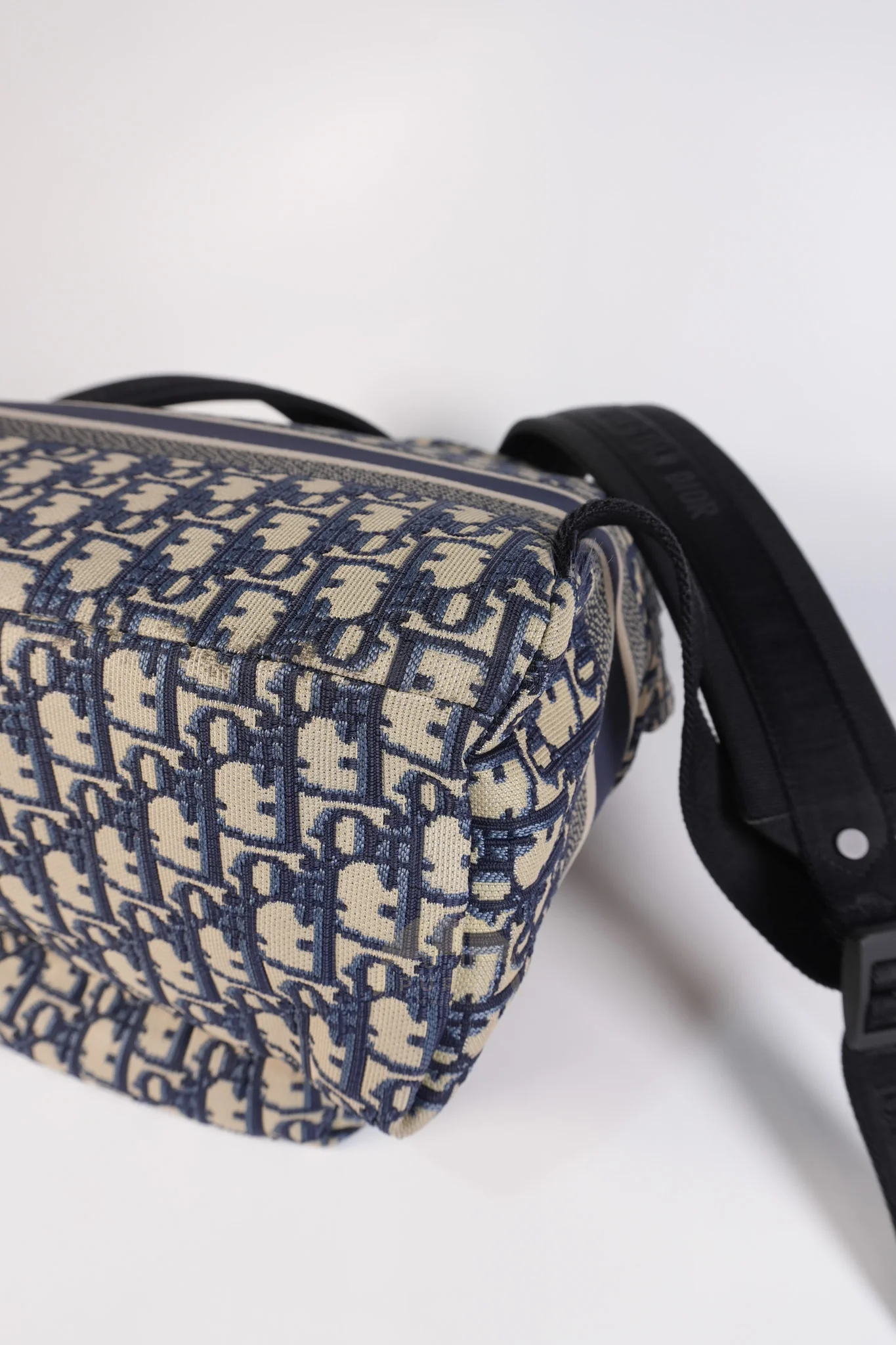 Christian Dior Travel Bagpack in Blue Oblique Jacquard Canvas - Image 14
