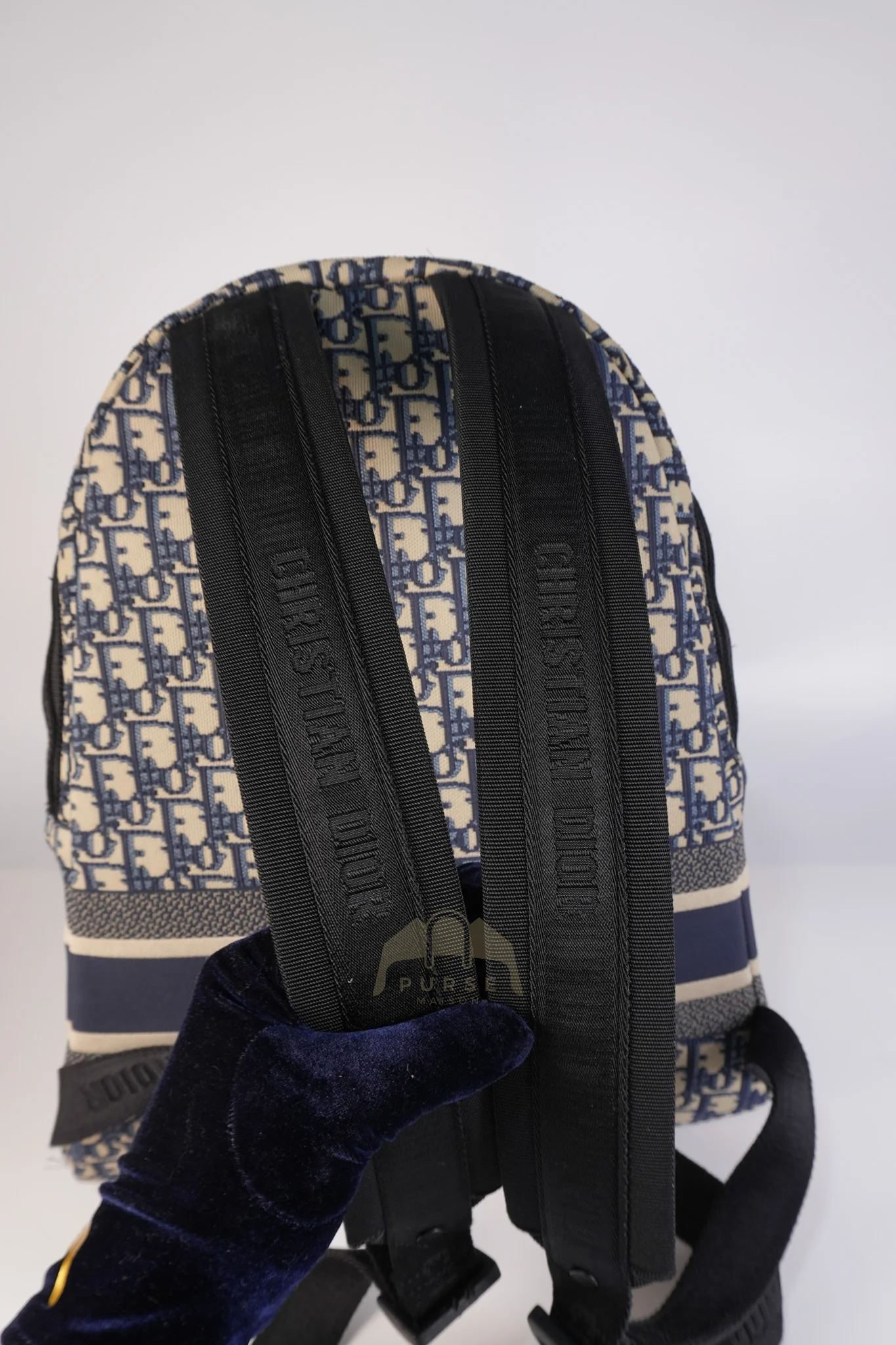 Christian Dior Travel Bagpack in Blue Oblique Jacquard Canvas - Image 19