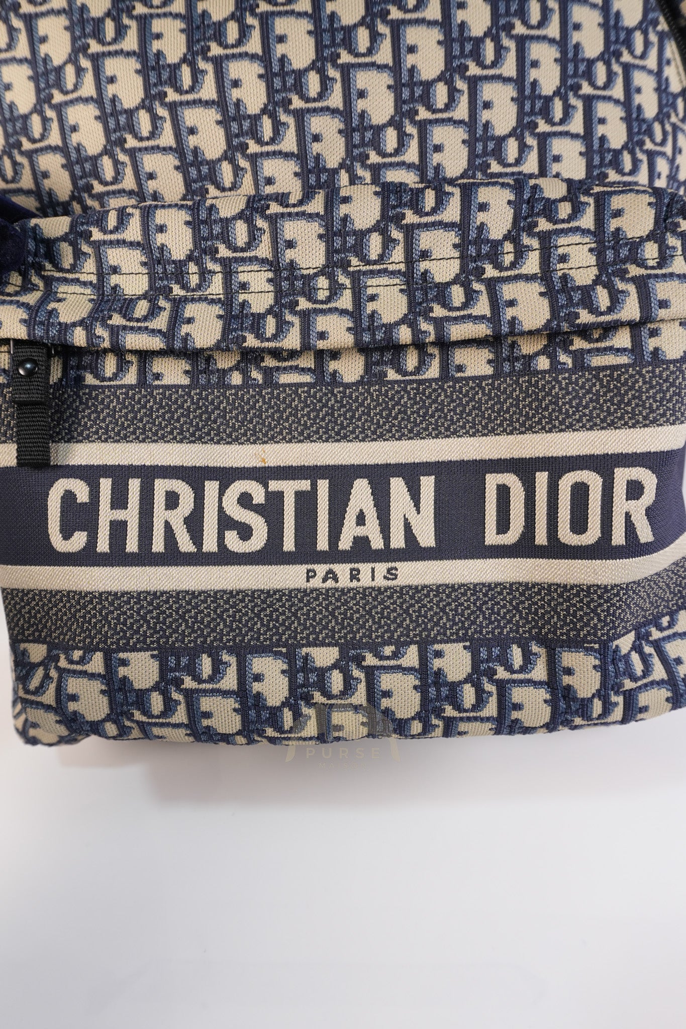 Christian Dior Travel Bagpack in Blue Oblique Jacquard Canvas - Image 24