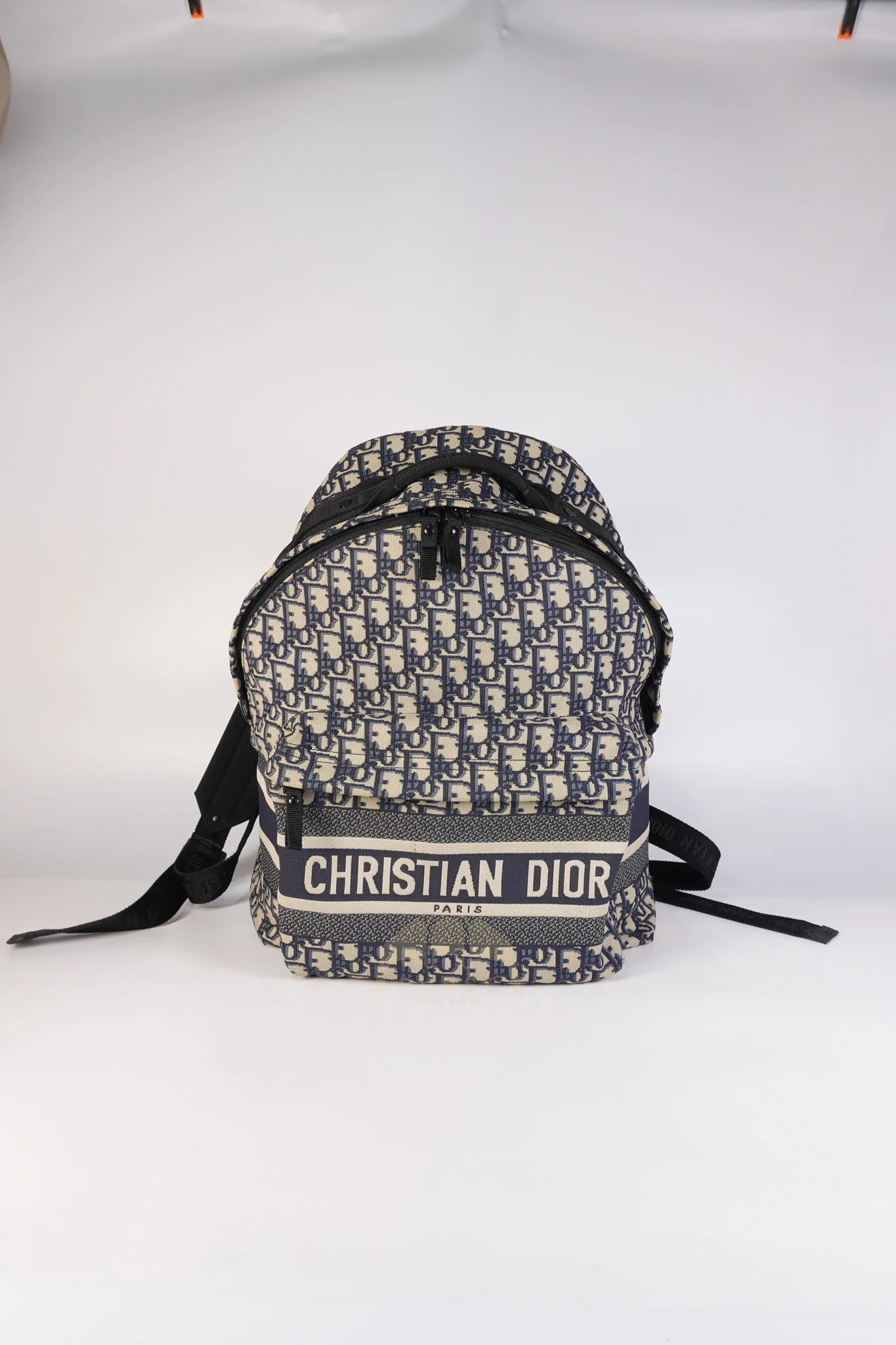 Christian Dior Travel Bagpack in Blue Oblique Jacquard Canvas - Image 29