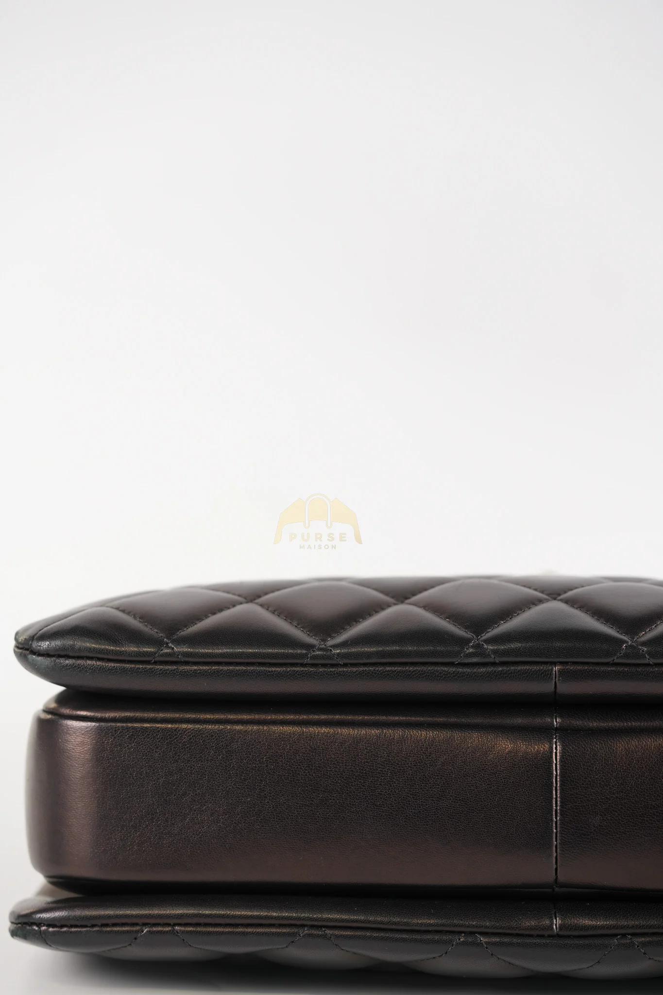 Chanel Trendy CC Top Handle Jumbo in Black Lambskin Light Gold Hardware (Series 19) - Image 16
