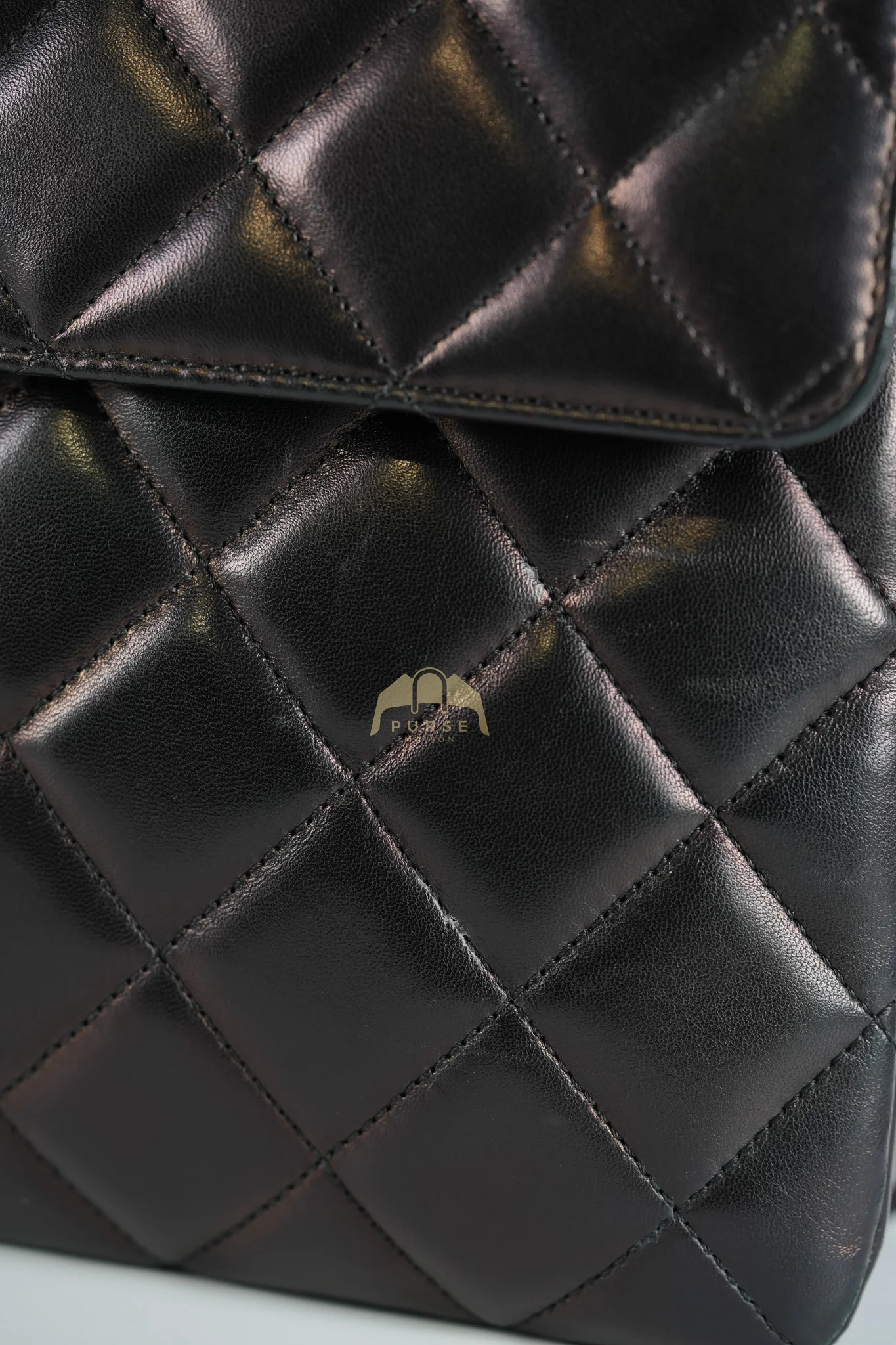 Chanel Trendy CC Top Handle Jumbo in Black Lambskin Light Gold Hardware (Series 19) - Image 30