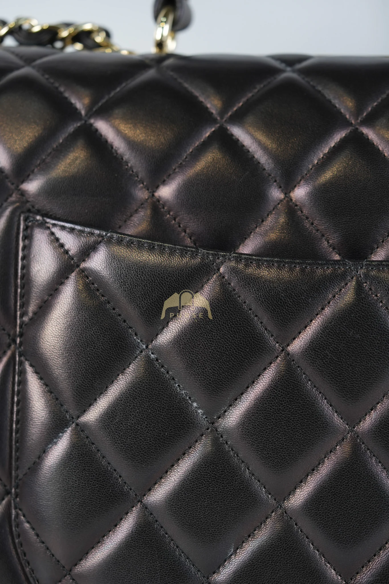 Chanel Trendy CC Top Handle Jumbo in Black Lambskin Light Gold Hardware (Series 19) - Image 31