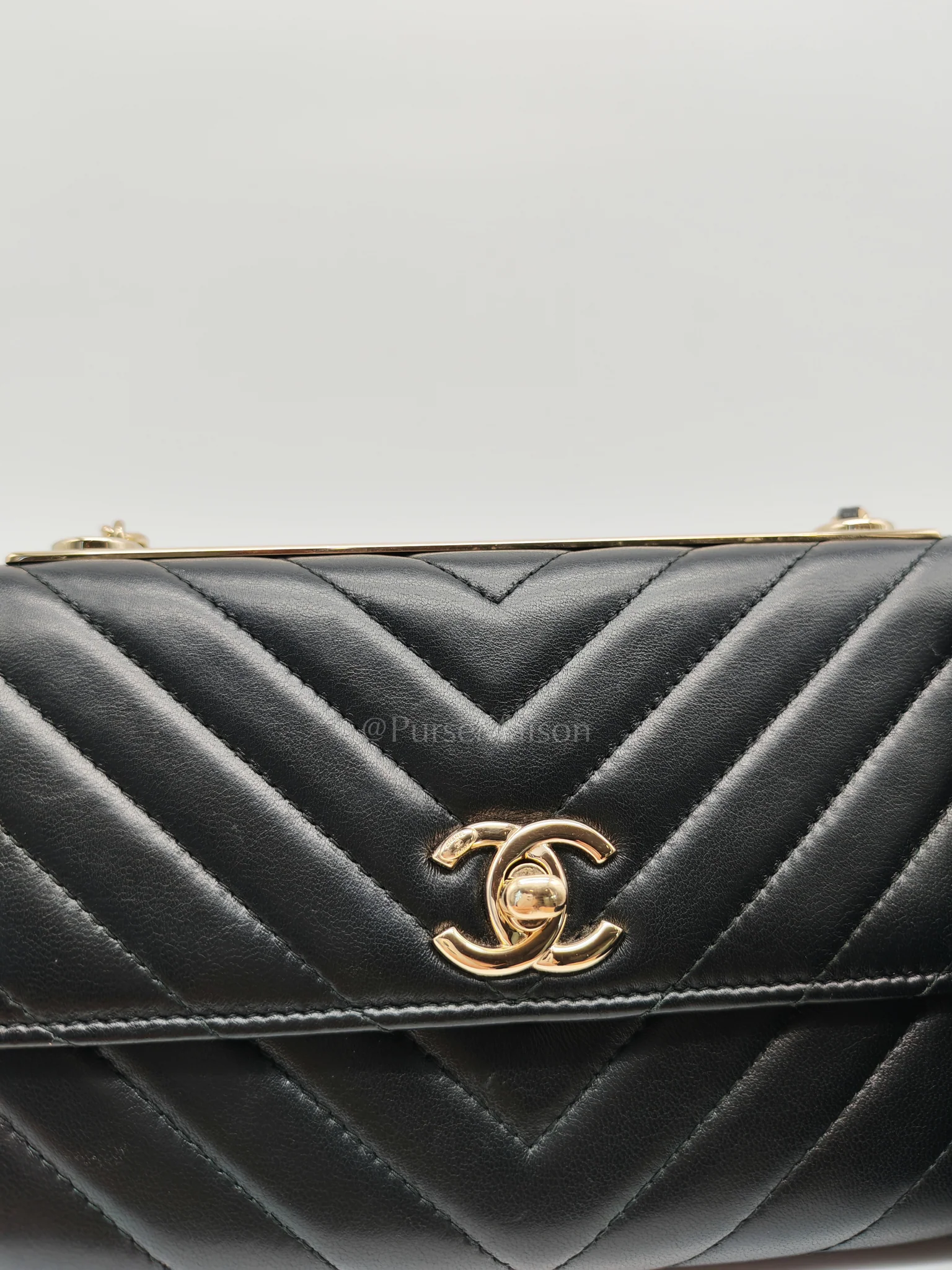 Chanel Trendy Wallet on Chain(WOC) Black Lambskin Leather in Light Gold Hardware (Series 25****00) - Image 12