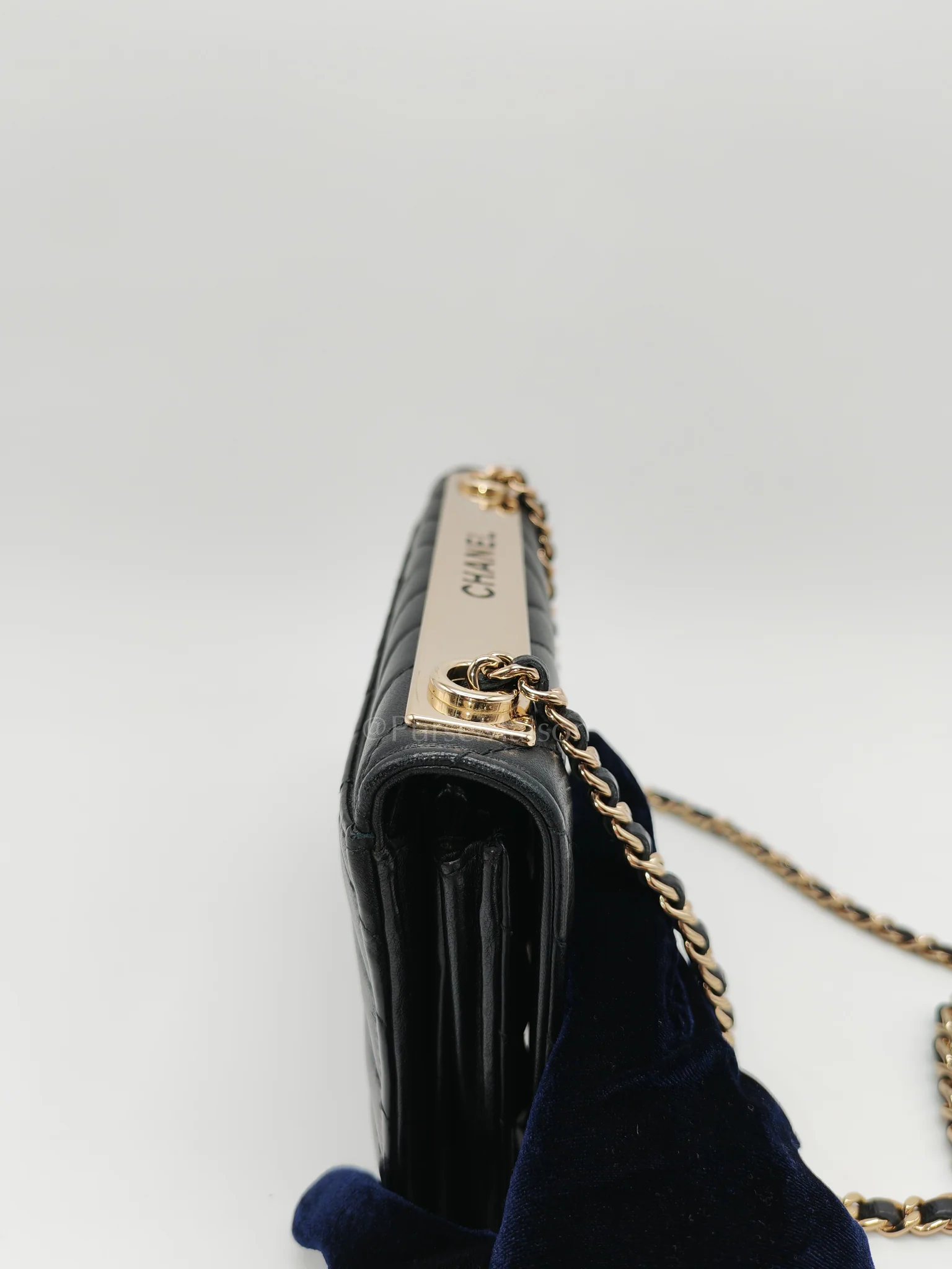 Chanel Trendy Wallet on Chain(WOC) Black Lambskin Leather in Light Gold Hardware (Series 25****00) - Image 14