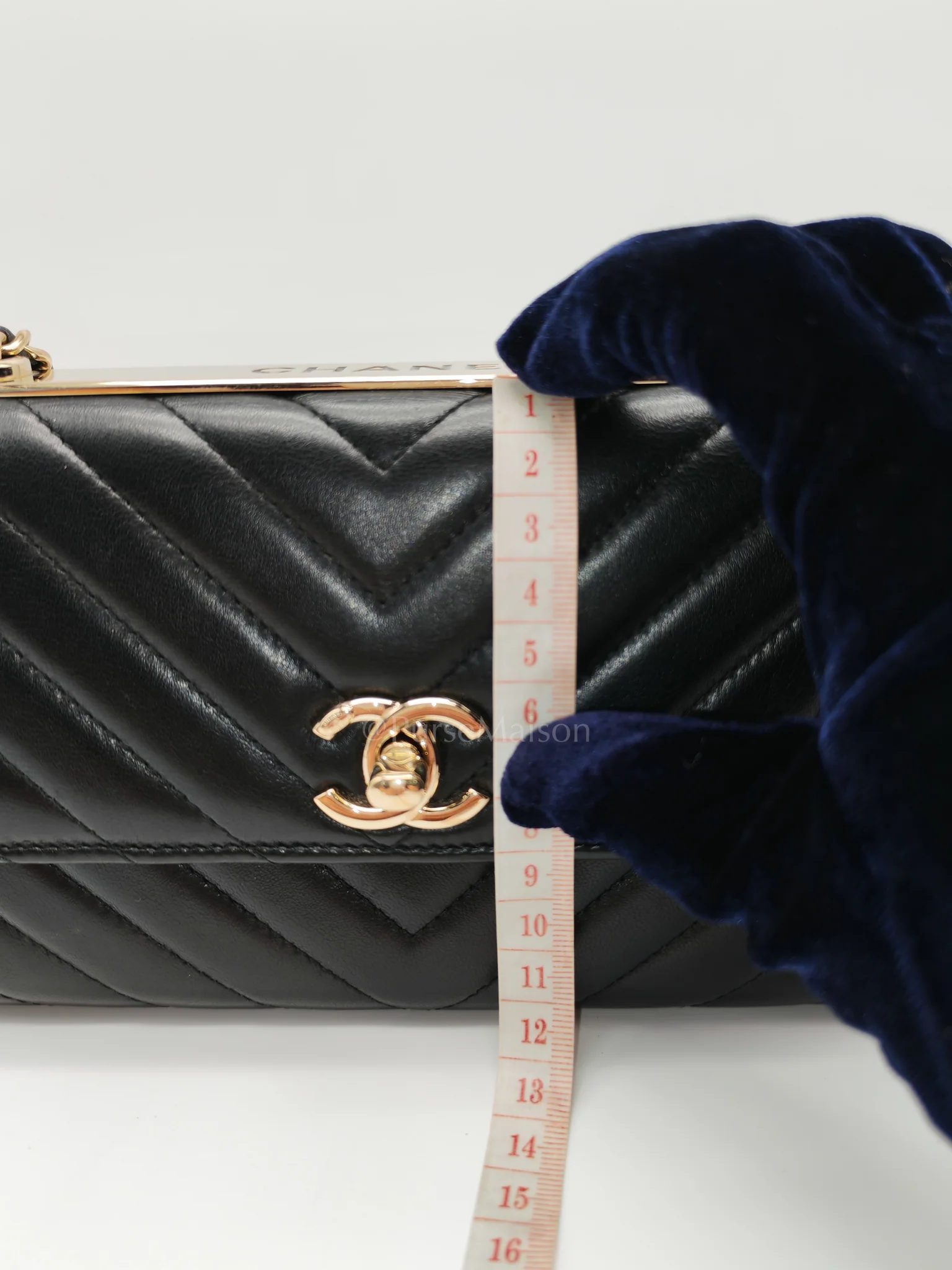 Chanel Trendy Wallet on Chain(WOC) Black Lambskin Leather in Light Gold Hardware (Series 25****00) - Image 28