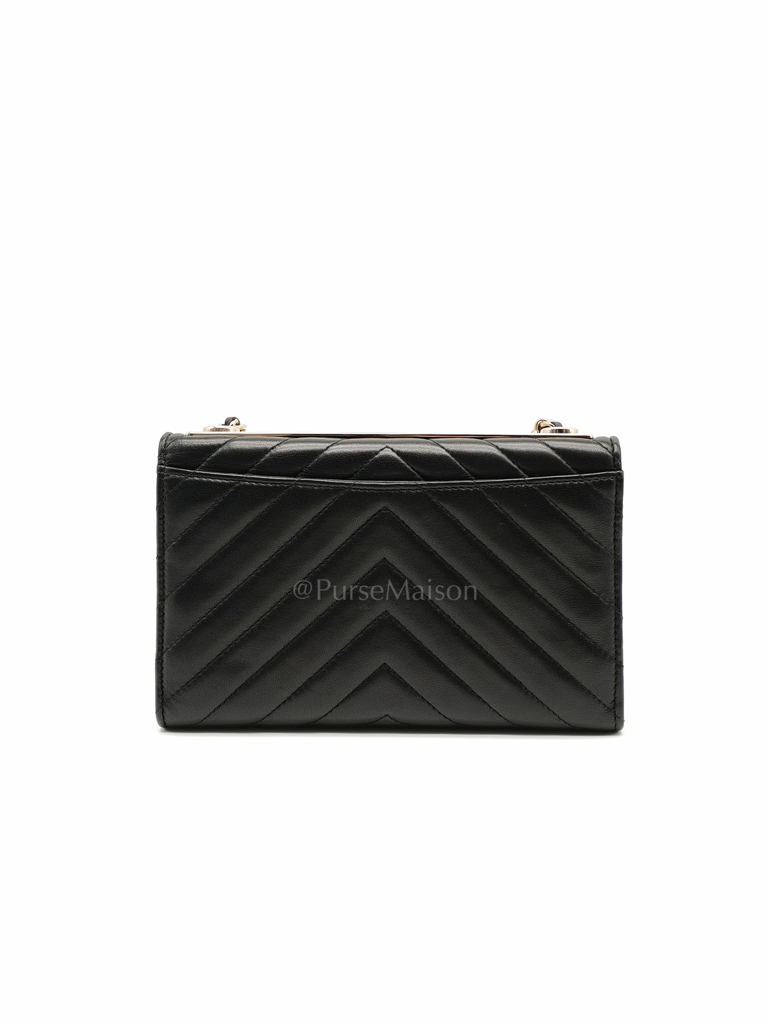 Chanel Trendy Wallet on Chain(WOC) Black Lambskin Leather in Light Gold Hardware (Series 25****00) - Image 4