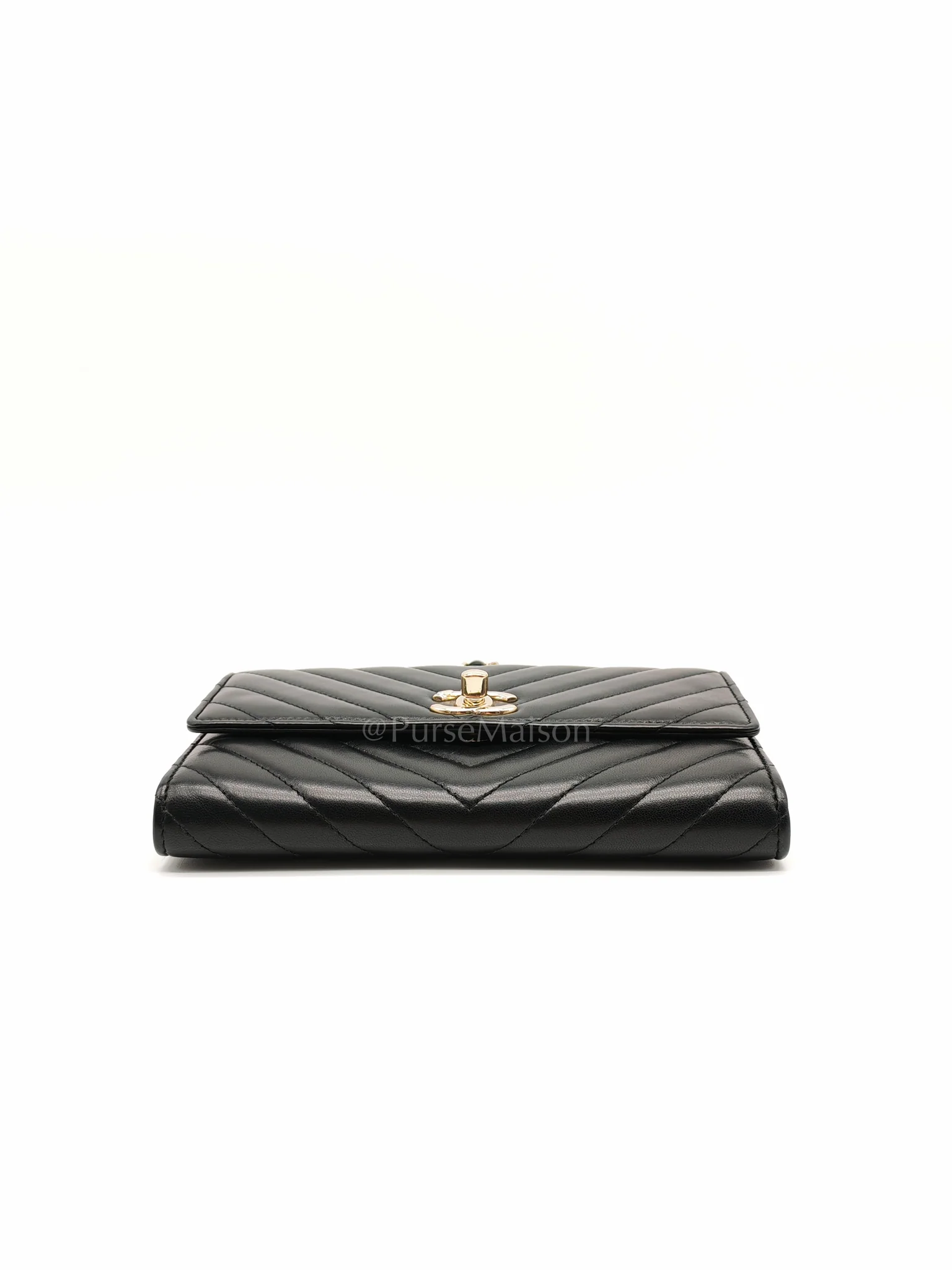 Chanel Trendy Wallet on Chain(WOC) Black Lambskin Leather in Light Gold Hardware (Series 25****00) - Image 7