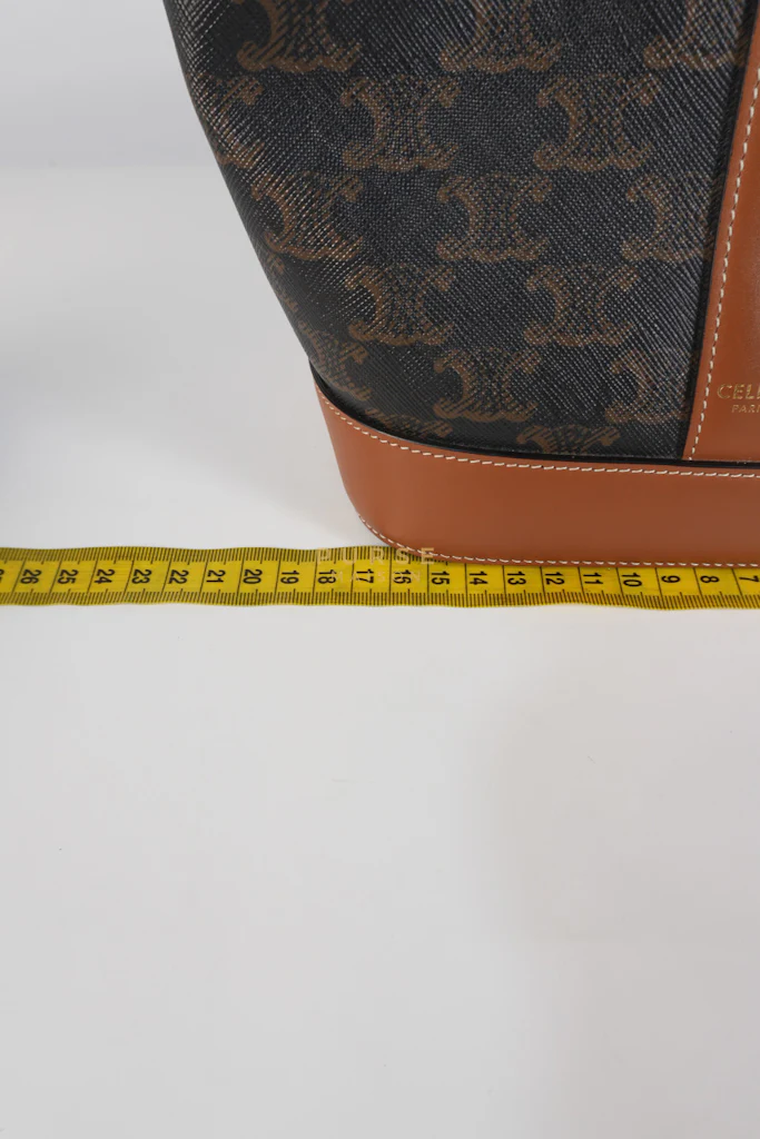 Celine Triomphe Bucket Bag Small in Black/Dark Brown Calfskin Leather & Gold Hardware - Image 31