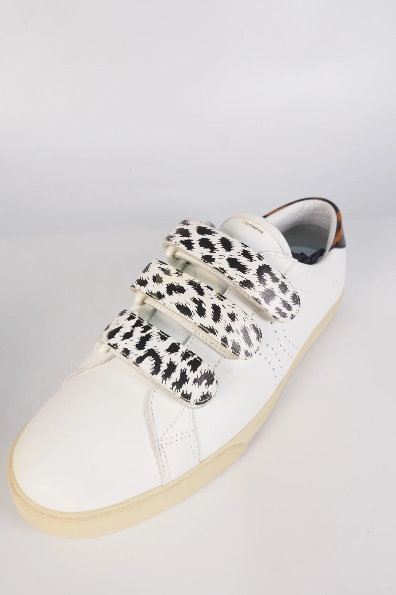Celine Triomphe Sneakers Touch Strap in White Leather Size 40 (25cm) - Image 11