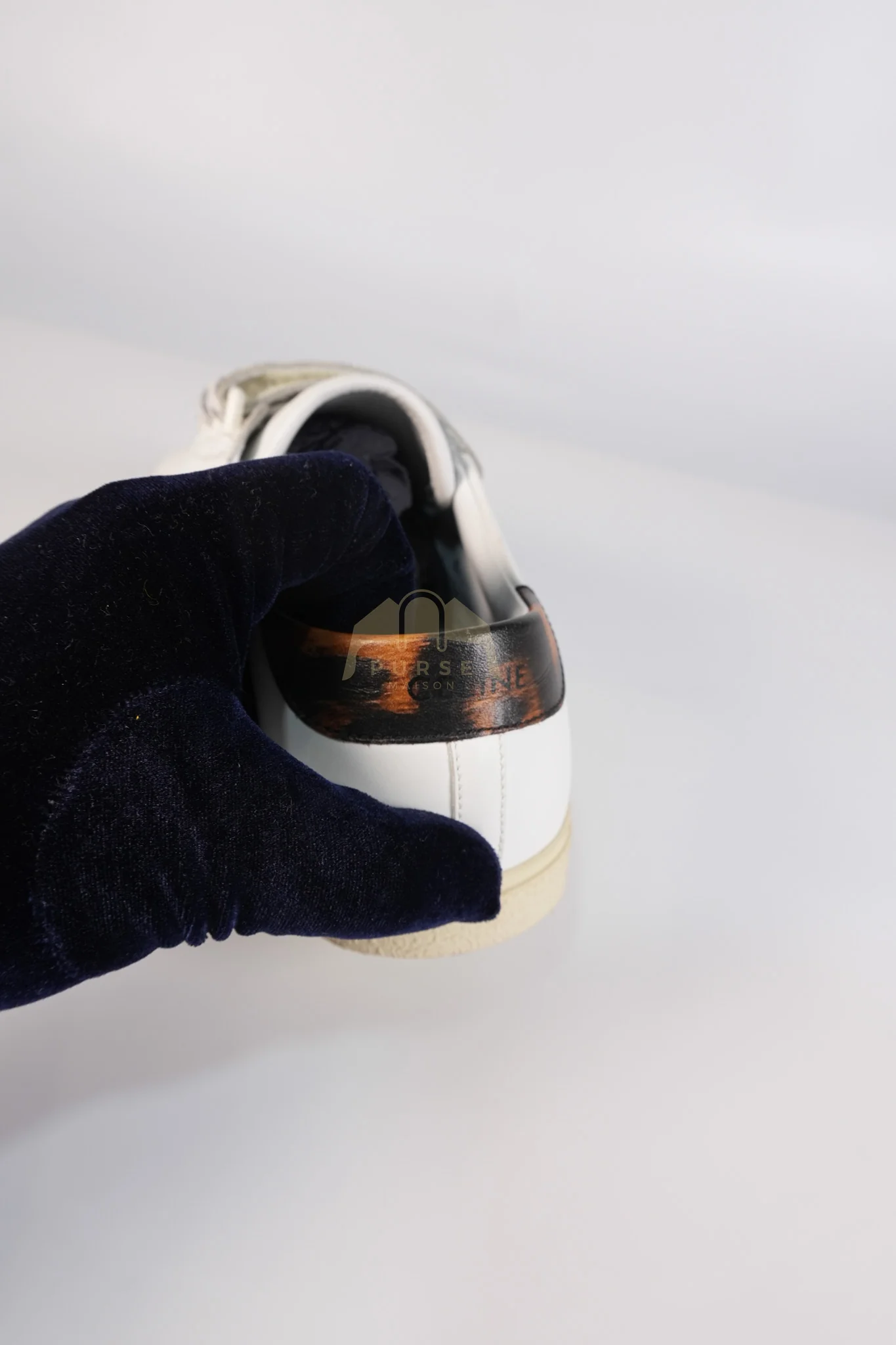 Celine Triomphe Sneakers Touch Strap in White Leather Size 40 (25cm) - Image 16
