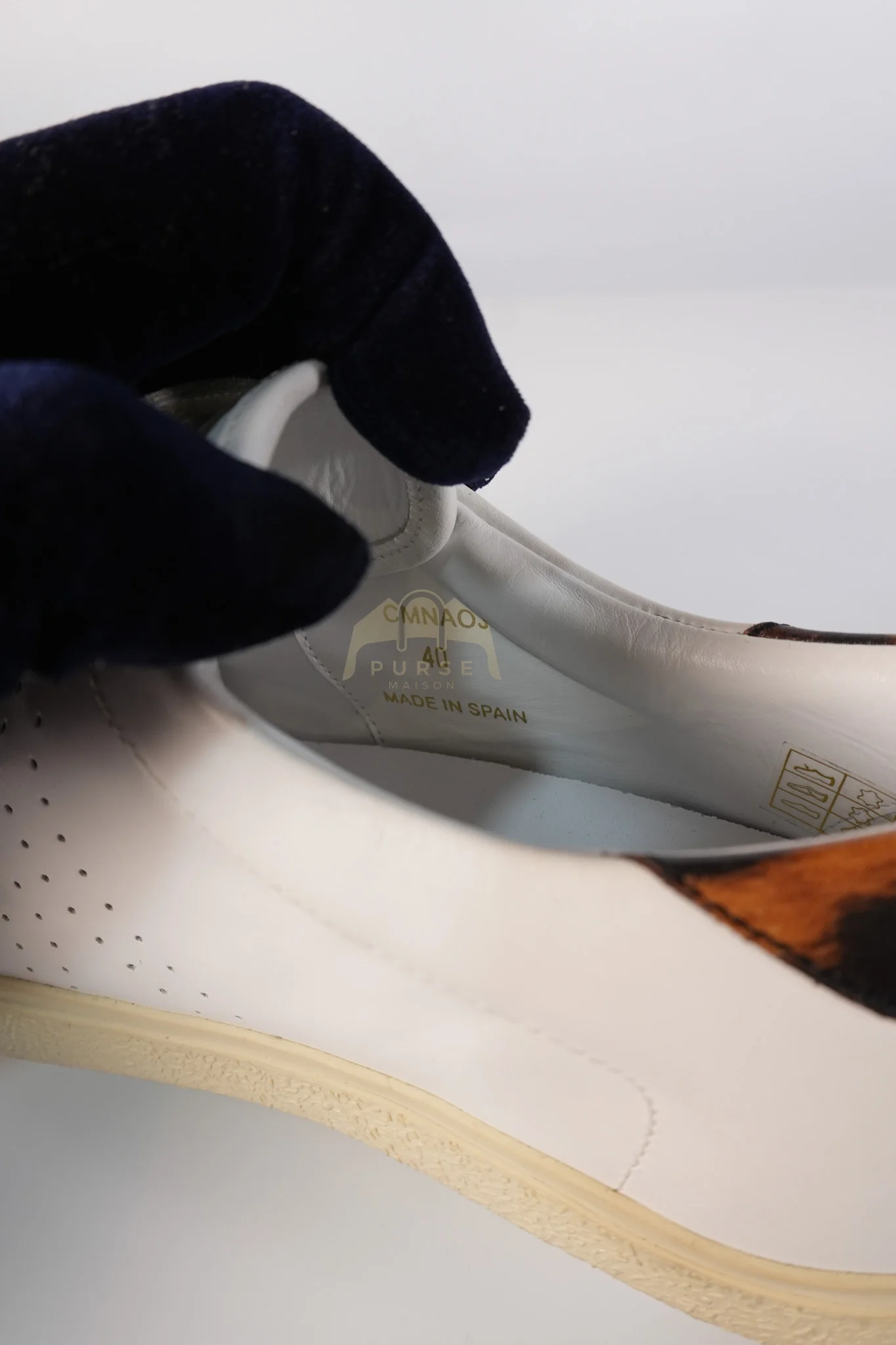 Celine Triomphe Sneakers Touch Strap in White Leather Size 40 (25cm) - Image 19