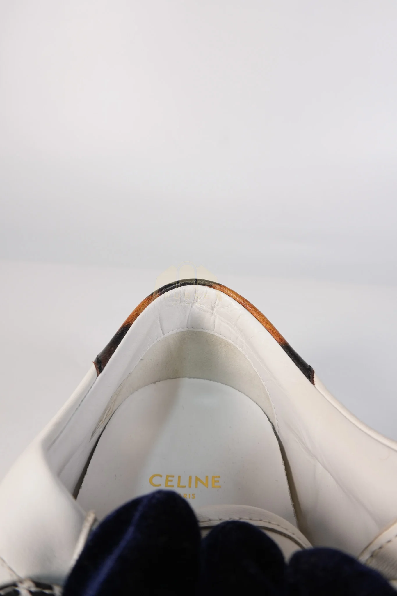 Celine Triomphe Sneakers Touch Strap in White Leather Size 40 (25cm) - Image 22