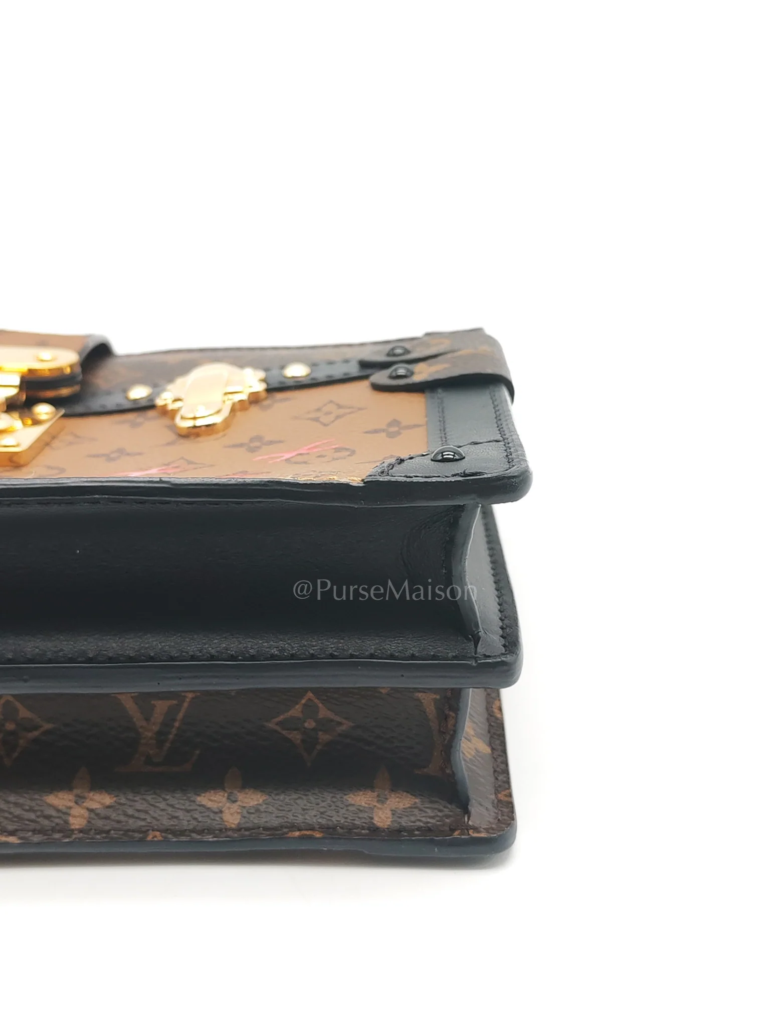 Louis Vuitton Trunk Clutch Bag in Monogram Reverse Canvas & Gold Hardware Microchip - Image 10