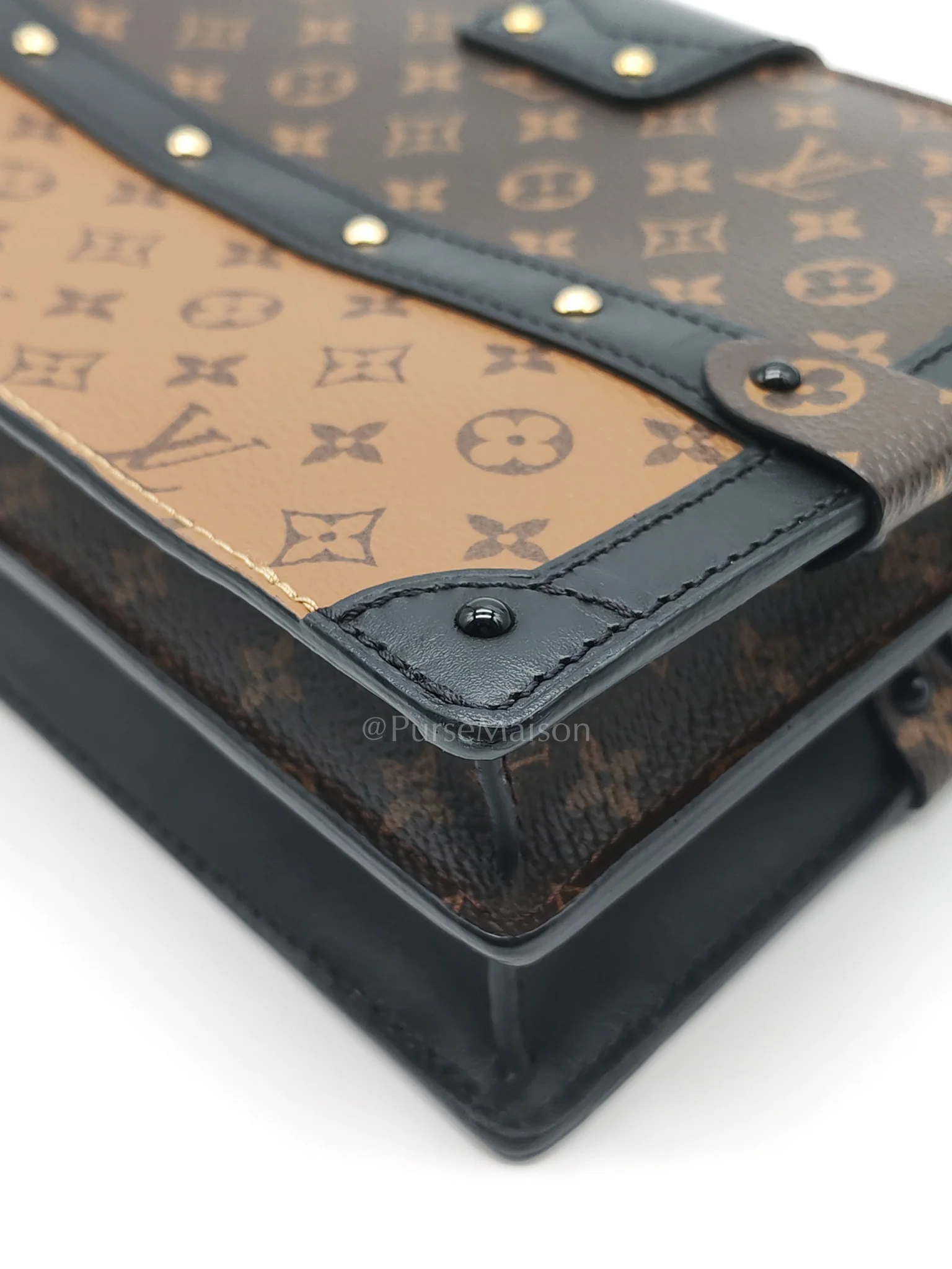 Louis Vuitton Trunk Clutch Bag in Monogram Reverse Canvas & Gold Hardware Microchip - Image 13