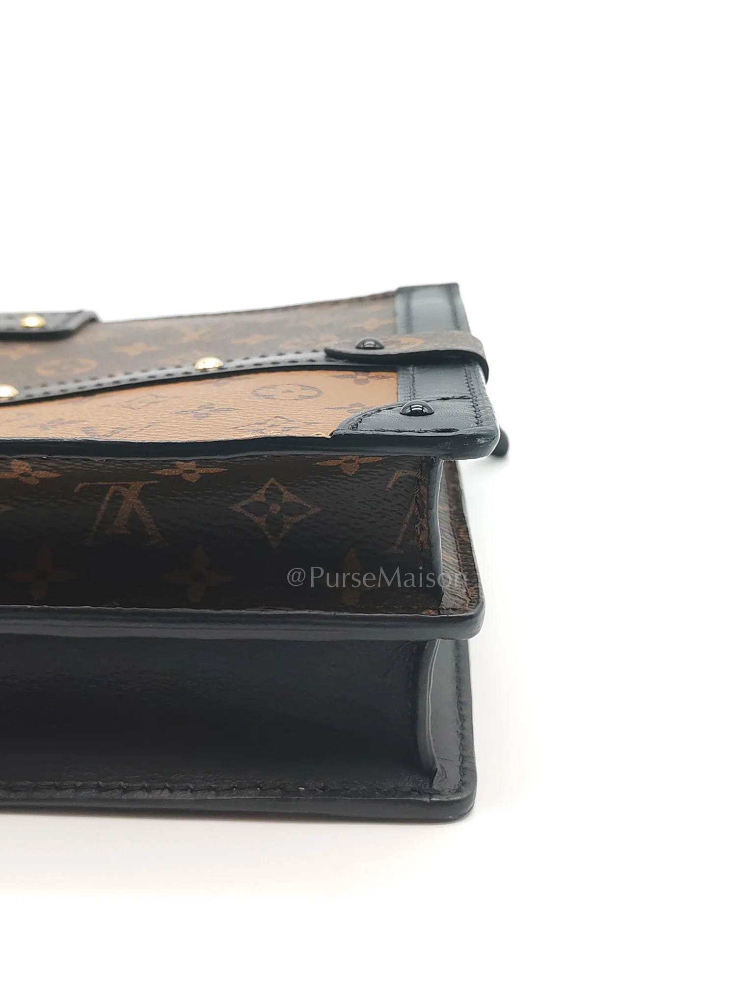 Louis Vuitton Trunk Clutch Bag in Monogram Reverse Canvas & Gold Hardware Microchip - Image 14