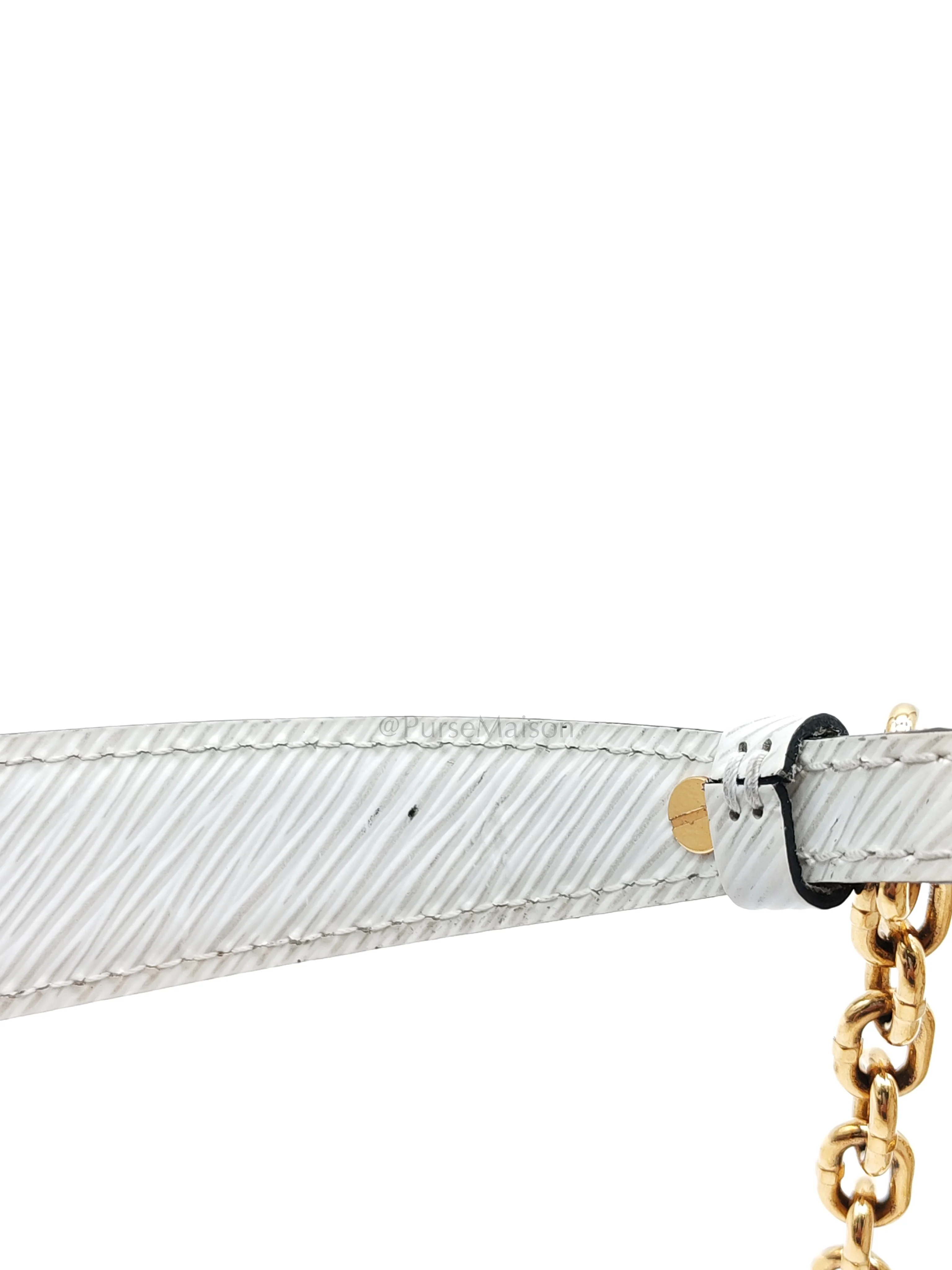 Louis Vuitton Twist Lock MM in White Romantic Blossom Epi Leather & Gold Hardware (Date Code: SR0138) - Image 19