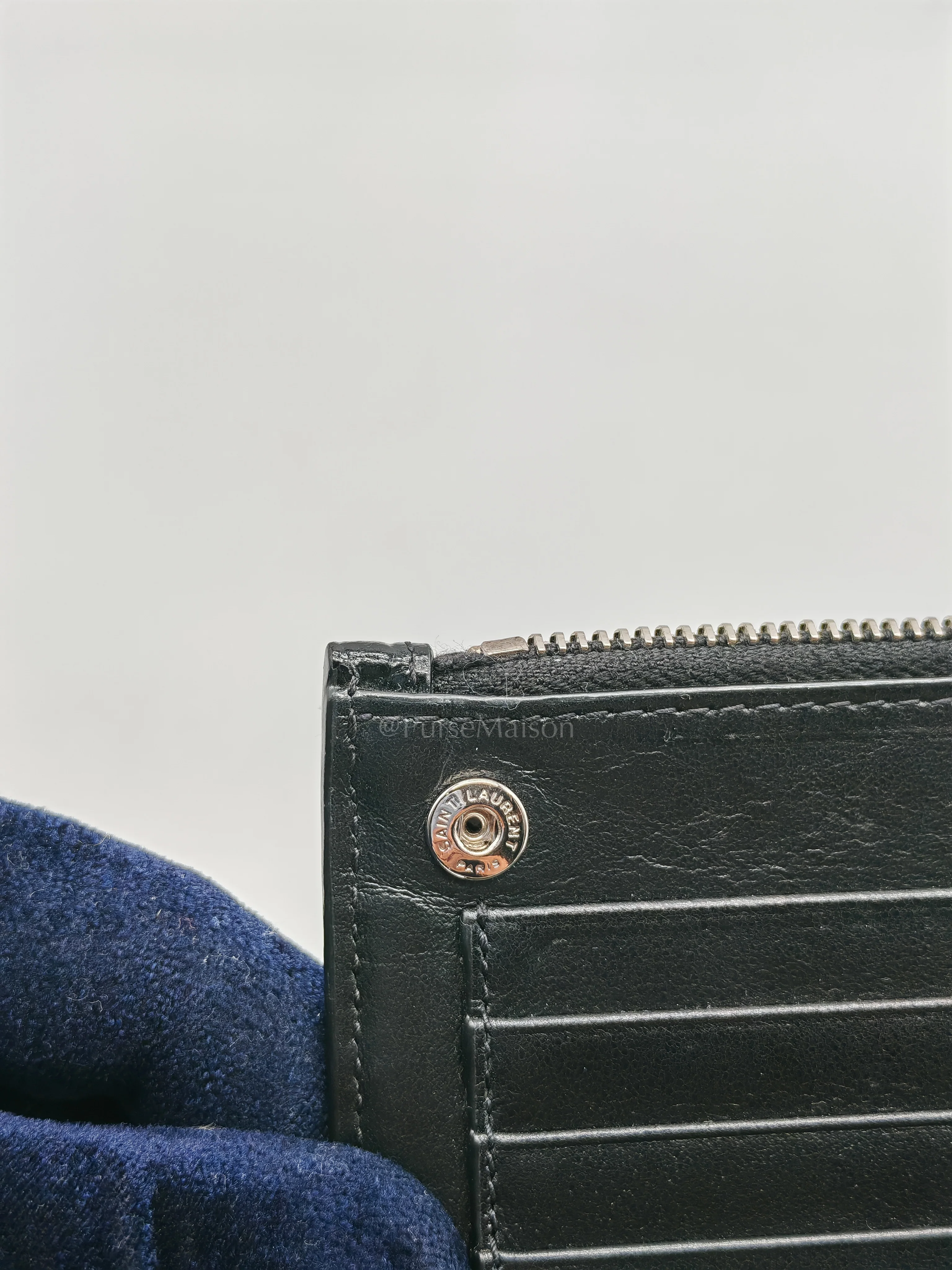 Yves Saint Laurent Uptown Clutch in Black Croc-embossed Calfskin Leather & Silver Hardware - Image 28