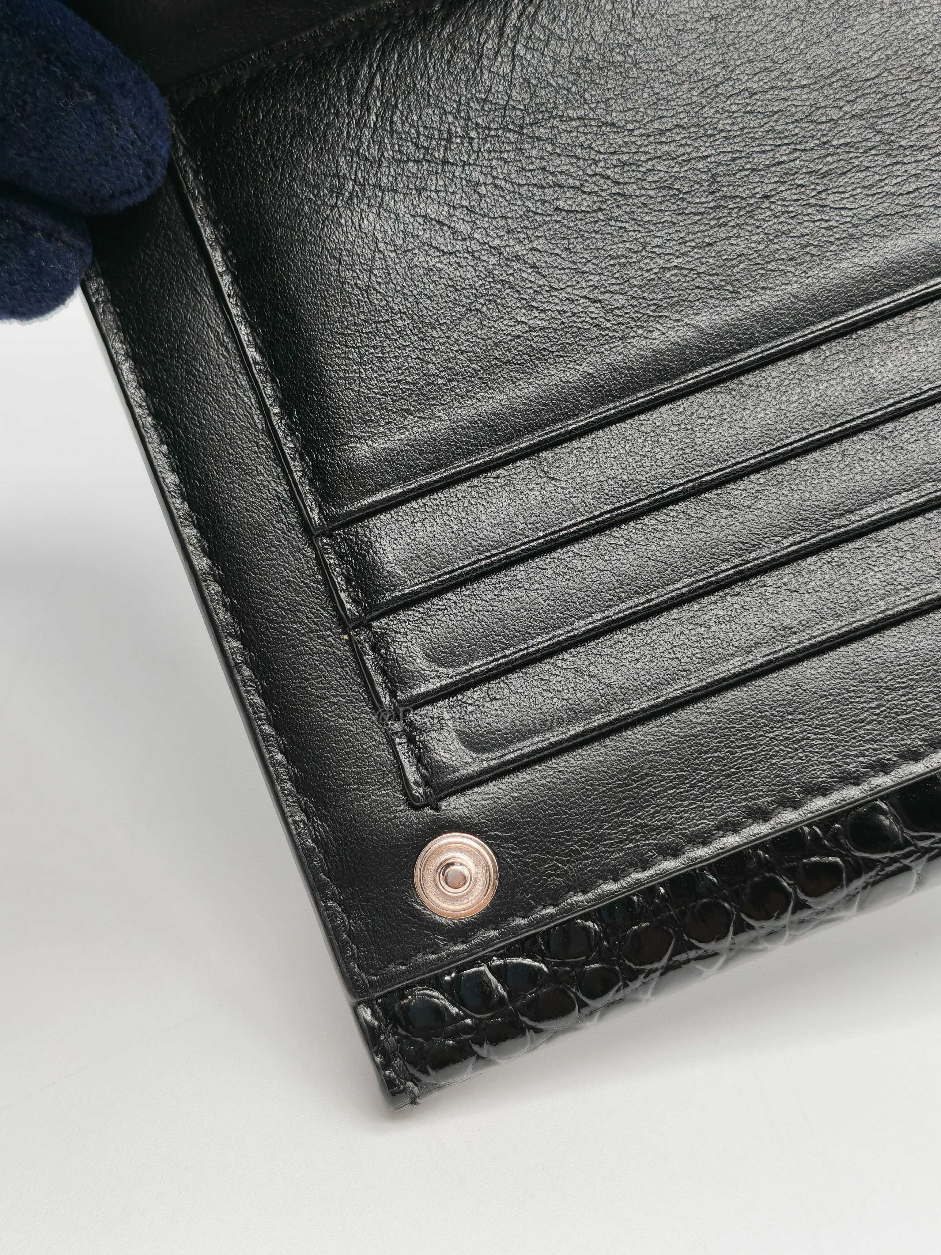 Yves Saint Laurent Uptown Clutch in Black Croc-embossed Calfskin Leather & Silver Hardware - Image 31