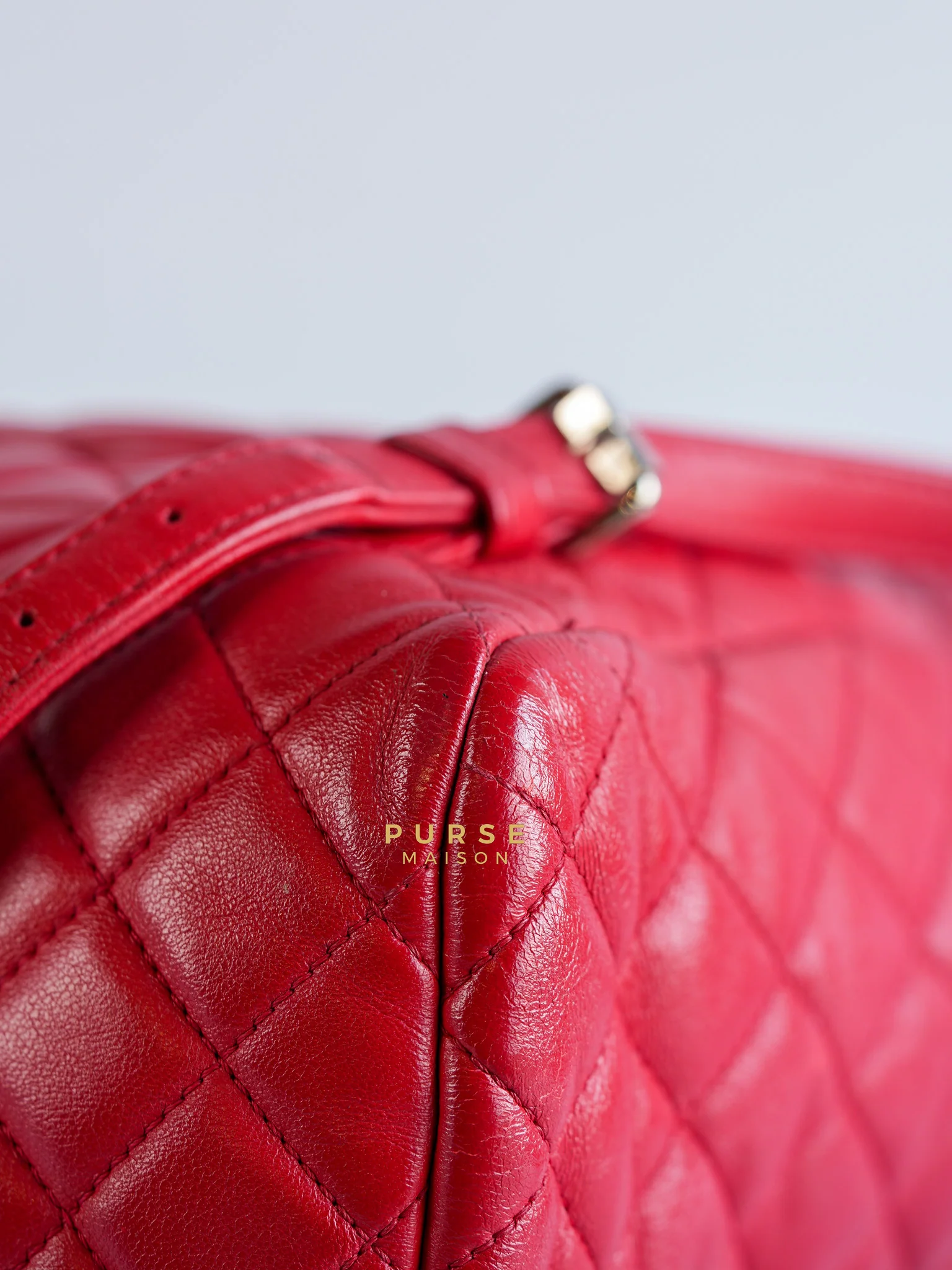 Chanel Urban Spirit Red Lambskin Leather and Silver Hardware Series 22 - Image 10