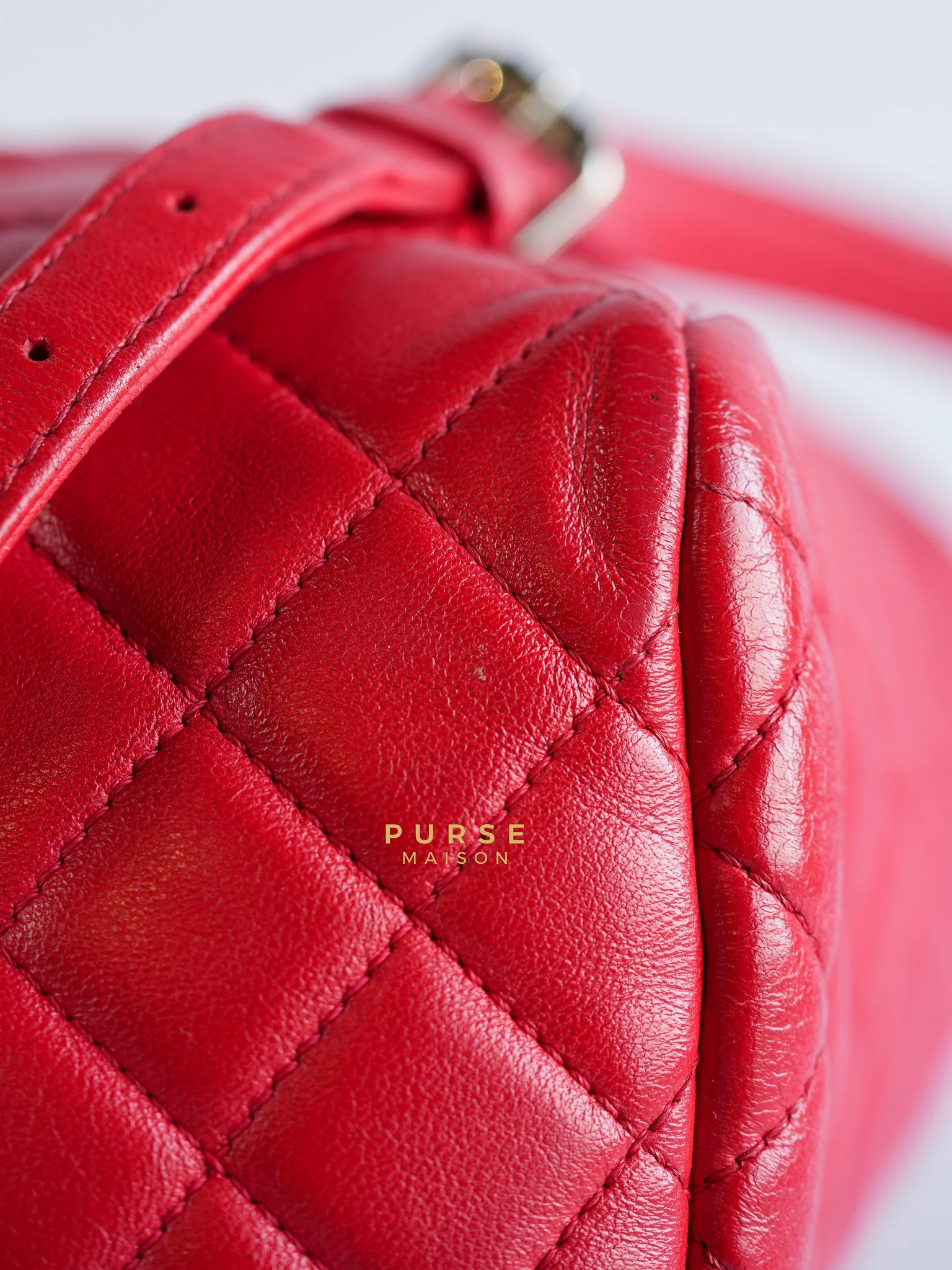 Chanel Urban Spirit Red Lambskin Leather and Silver Hardware Series 22 - Image 11