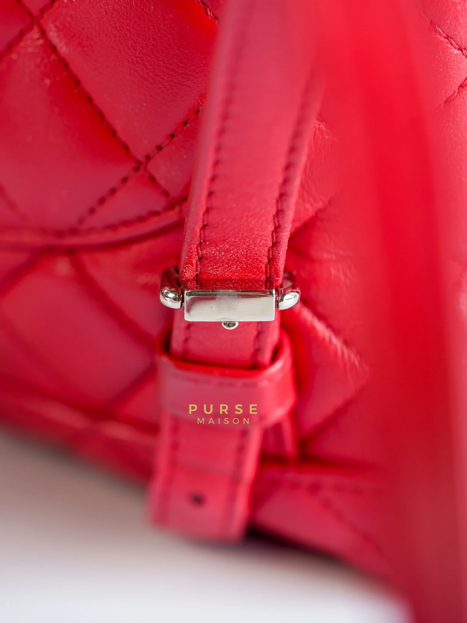 Chanel Urban Spirit Red Lambskin Leather and Silver Hardware Series 22 - Image 16