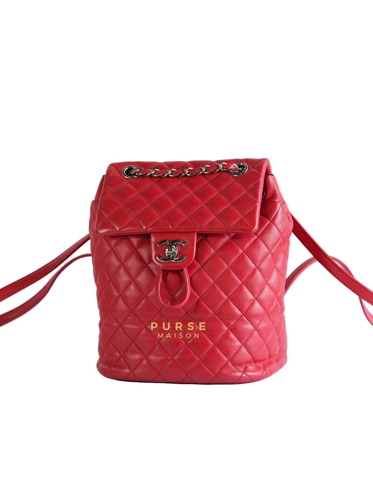 Chanel Urban Spirit Red Lambskin Leather and Silver Hardware Series 22 - Image 2