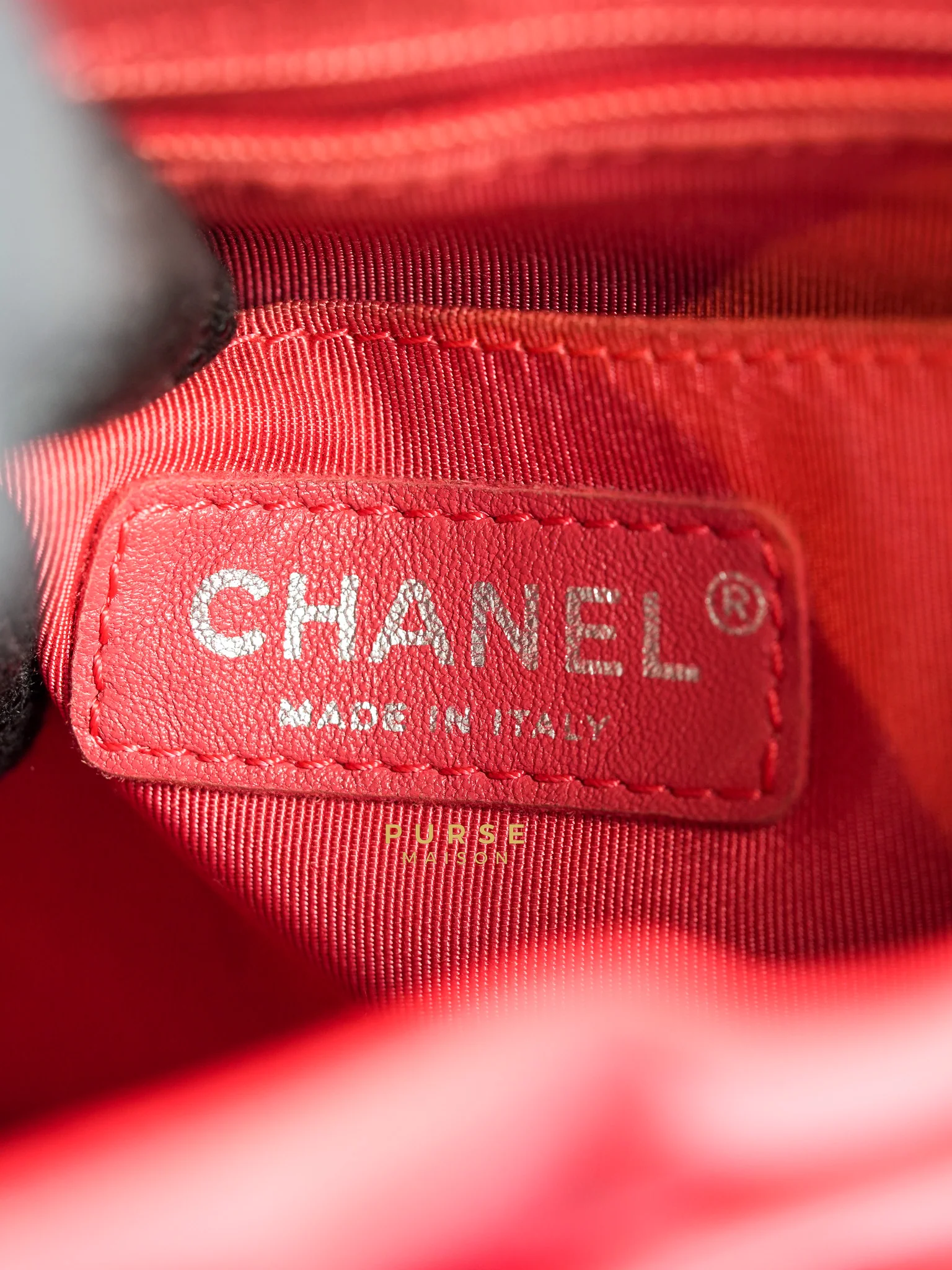 Chanel Urban Spirit Red Lambskin Leather and Silver Hardware Series 22 - Image 24