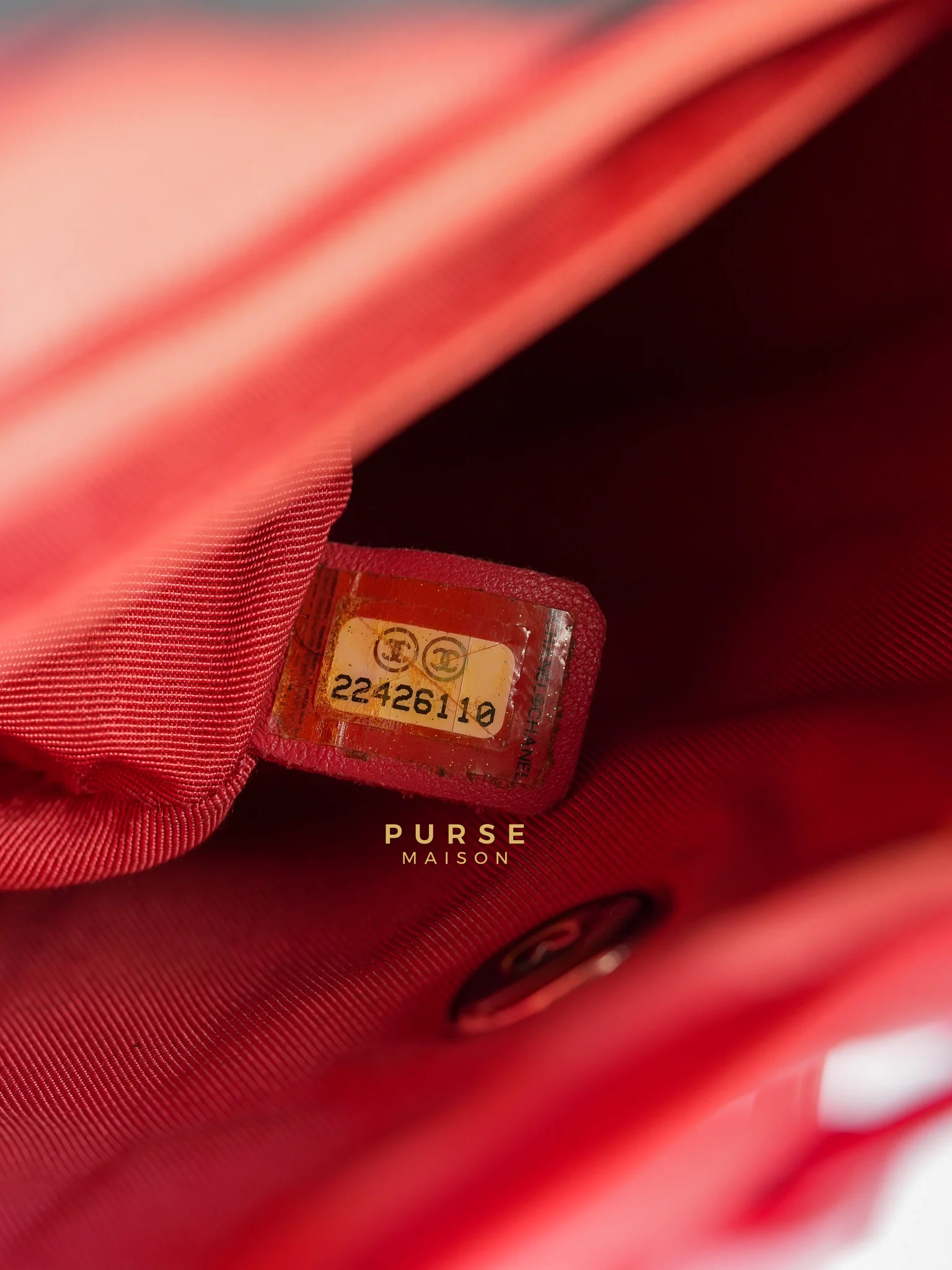 Chanel Urban Spirit Red Lambskin Leather and Silver Hardware Series 22 - Image 25