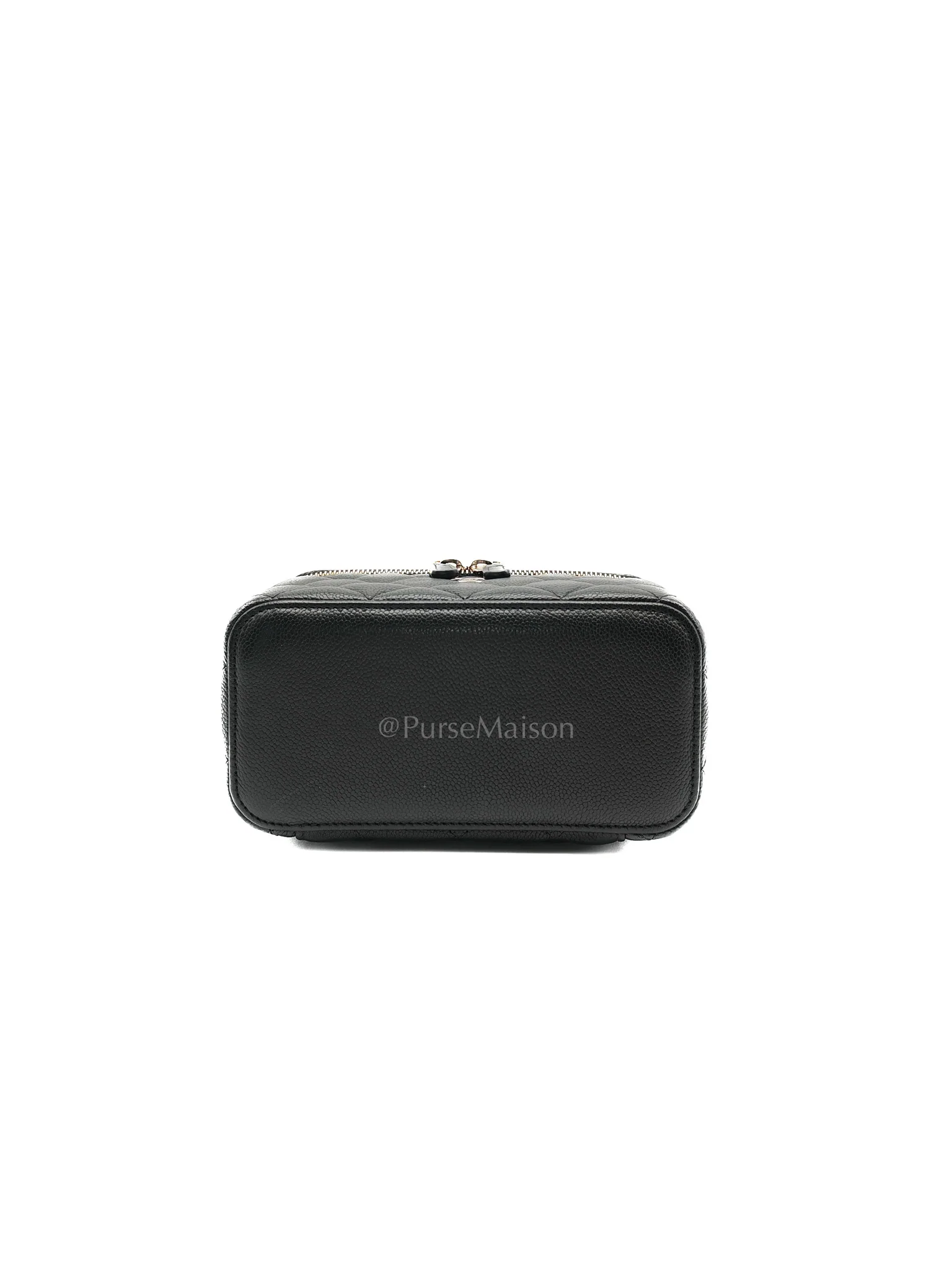 Chanel Vanity Case Small in Black Caviar Leather Light Gold Hardware (Series 31) - Image 7