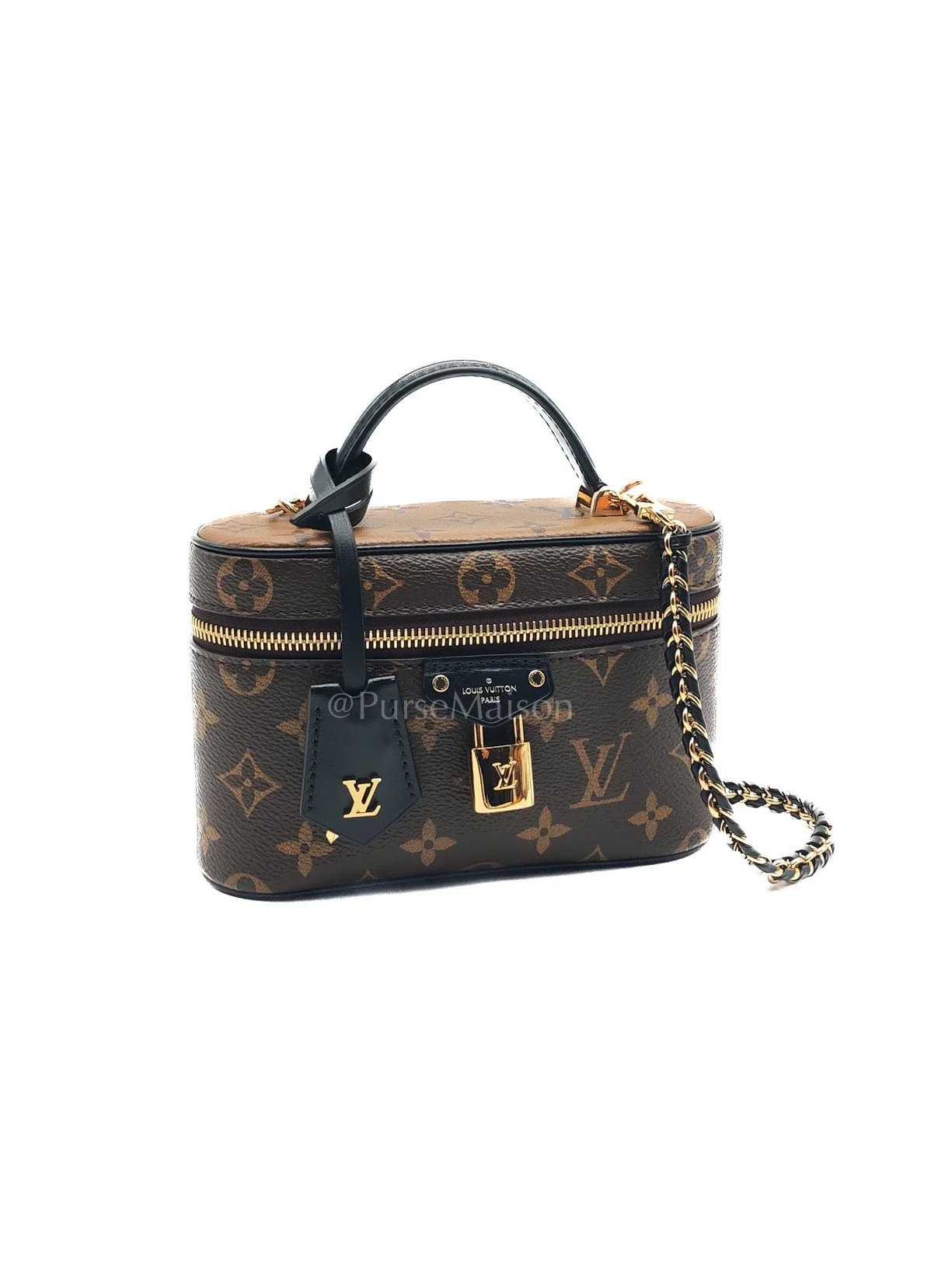 Louis Vuitton Long Vanity Chain Pouch in Reverse Monogram Canvas Shoulder Bag (Microchip) - Image 2