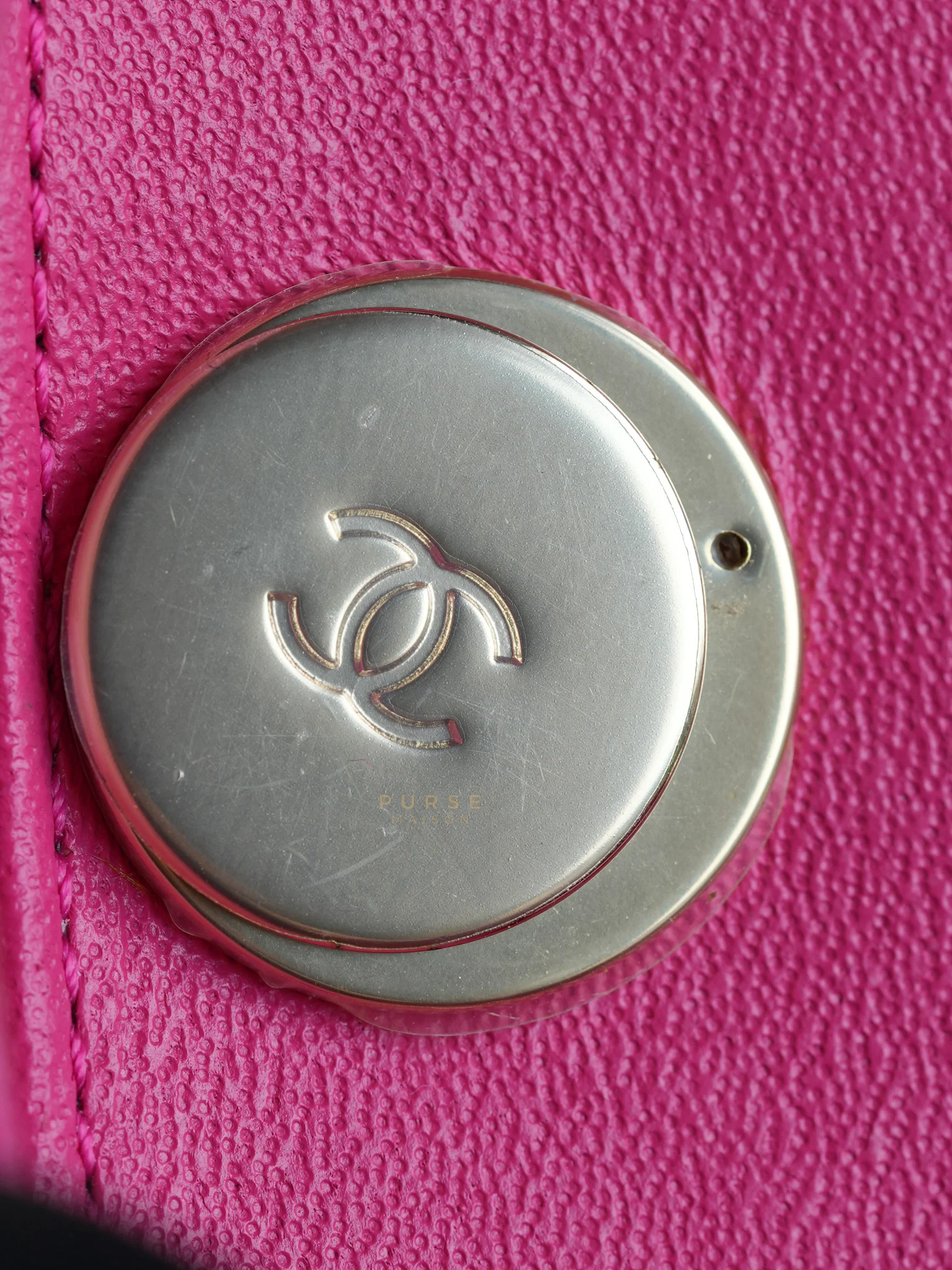 Chanel Vanity Bag Small in Pink Lambskin Leather and Light Gold Hardware Series 30 - Image 31