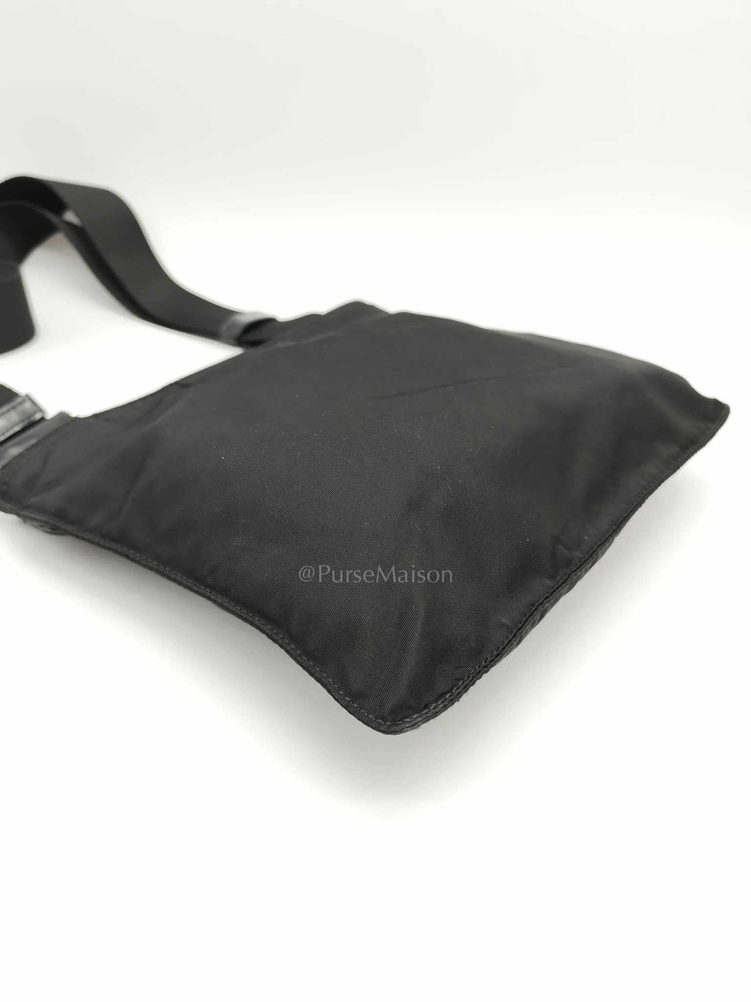 Prada Vela Flat Messenger Bag in Black Nylon Canvas - Image 10