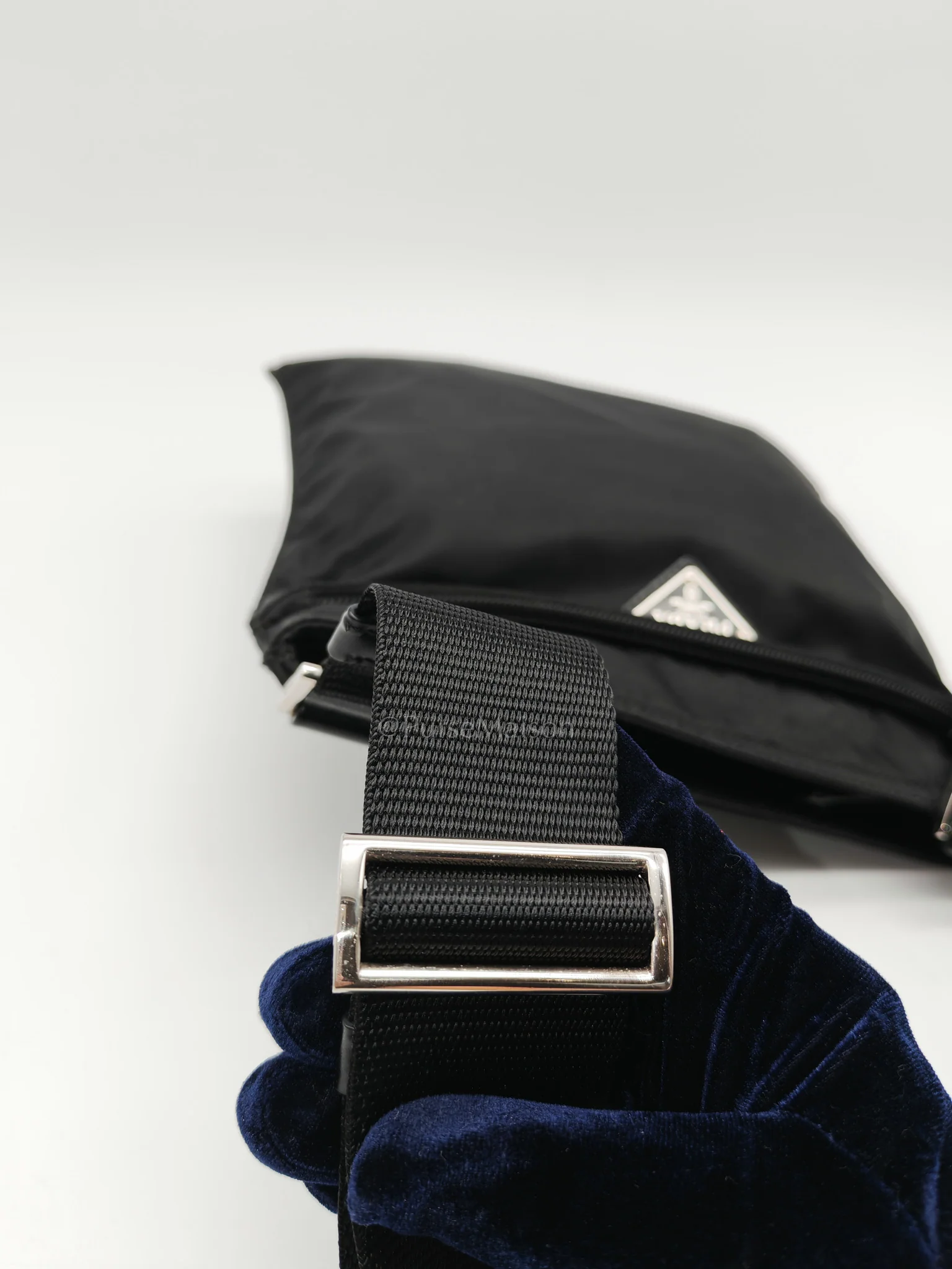Prada Vela Flat Messenger Bag in Black Nylon Canvas - Image 16