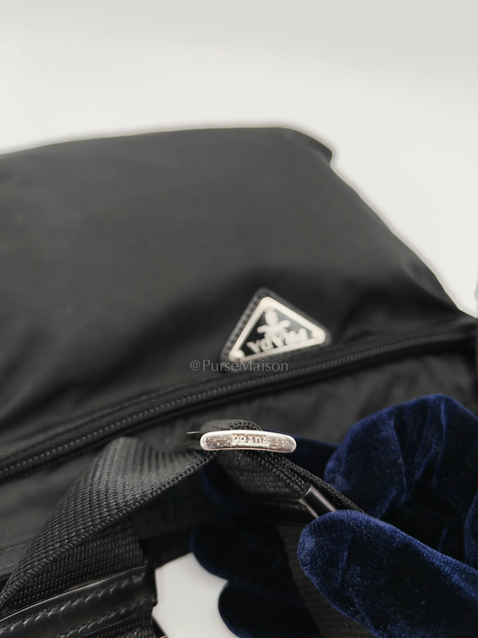 Prada Vela Flat Messenger Bag in Black Nylon Canvas - Image 17