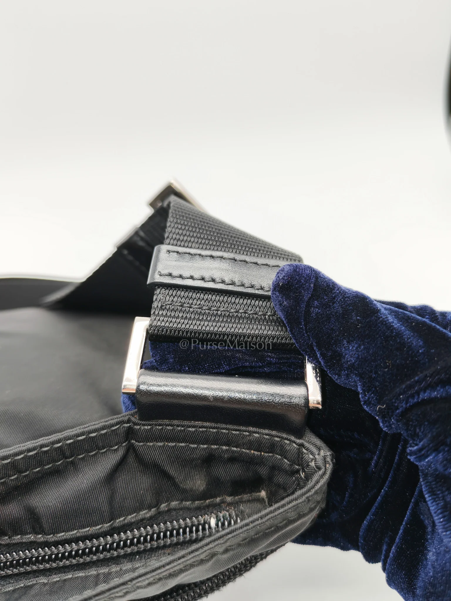 Prada Vela Flat Messenger Bag in Black Nylon Canvas - Image 23