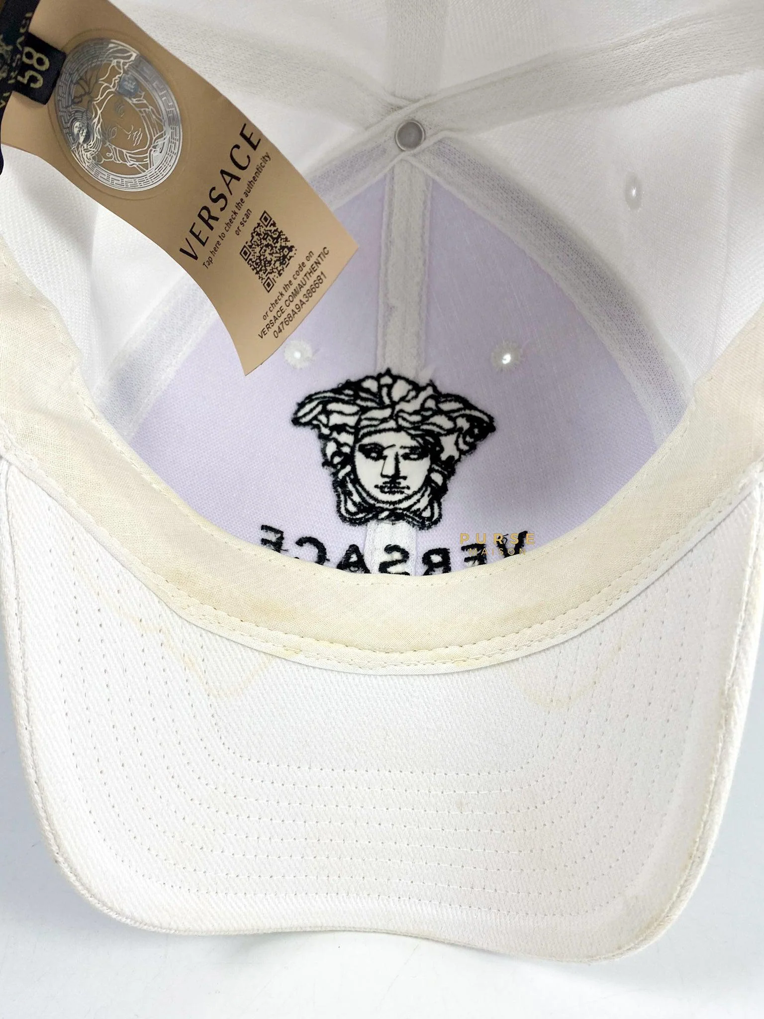 Versace Versace Logo Cap Embroidered Logo in White - Image 10