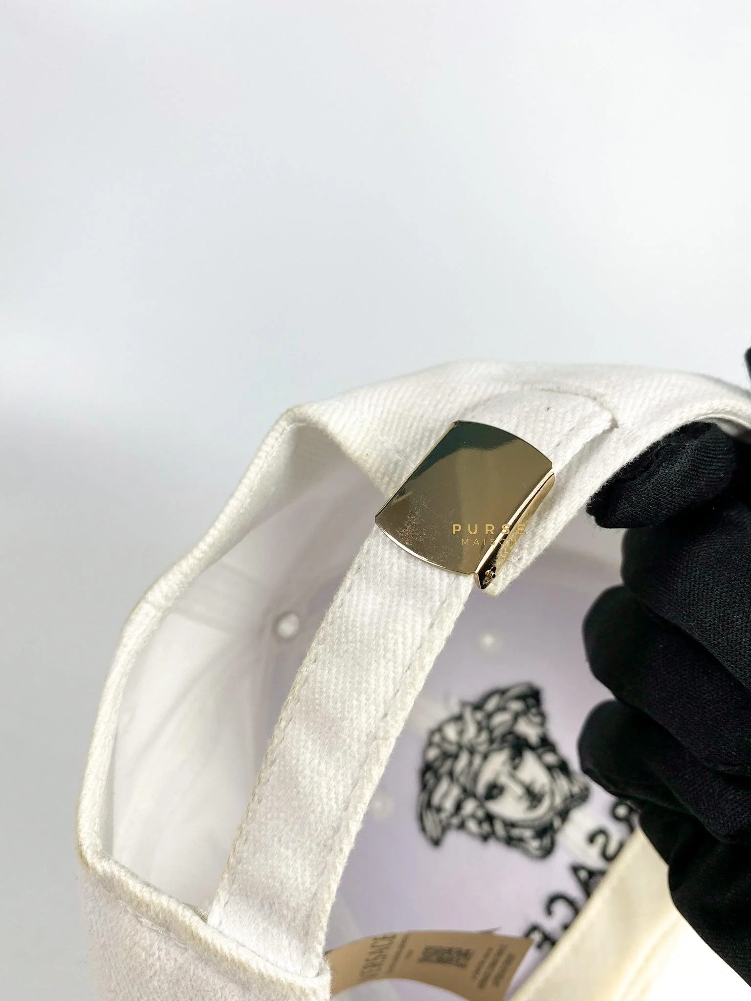 Versace Versace Logo Cap Embroidered Logo in White - Image 12