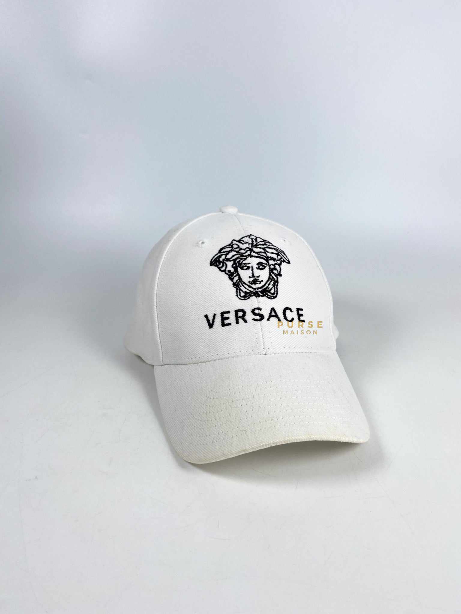Versace Versace Logo Cap Embroidered Logo in White - Image 4