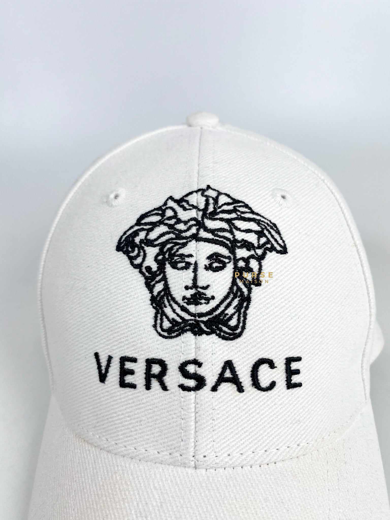 Versace Versace Logo Cap Embroidered Logo in White - Image 5