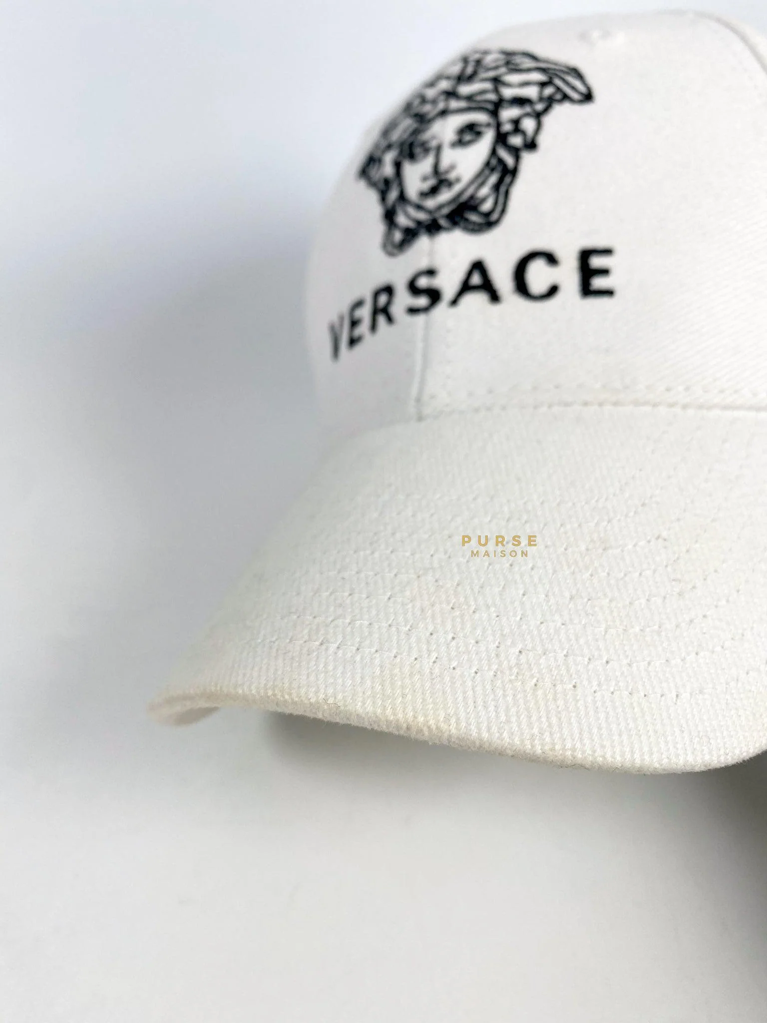 Versace Versace Logo Cap Embroidered Logo in White - Image 6