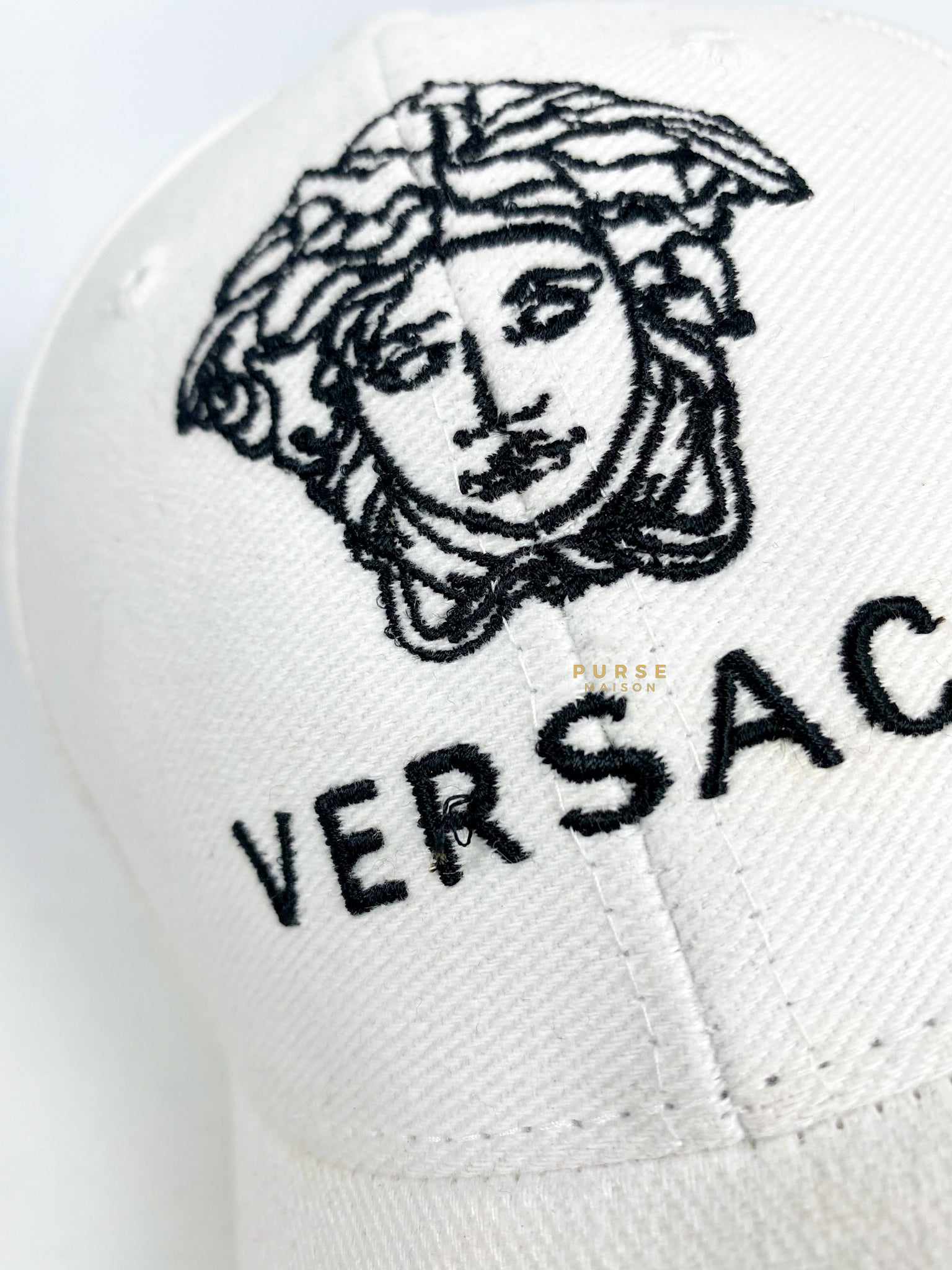 Versace Versace Logo Cap Embroidered Logo in White - Image 7