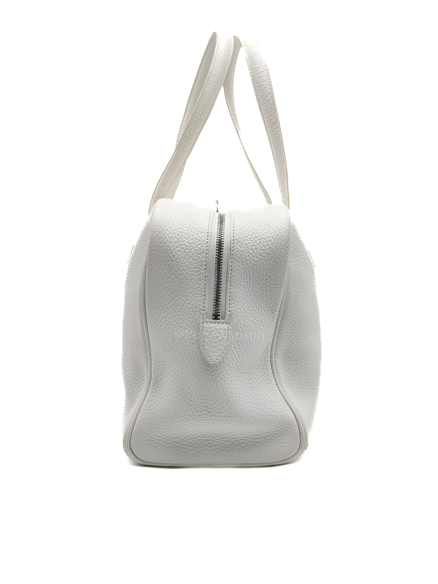 Hermes Victoria II 35 in White Clemence Leather & Palladium Hardware Stamp R (2014) - Image 5
