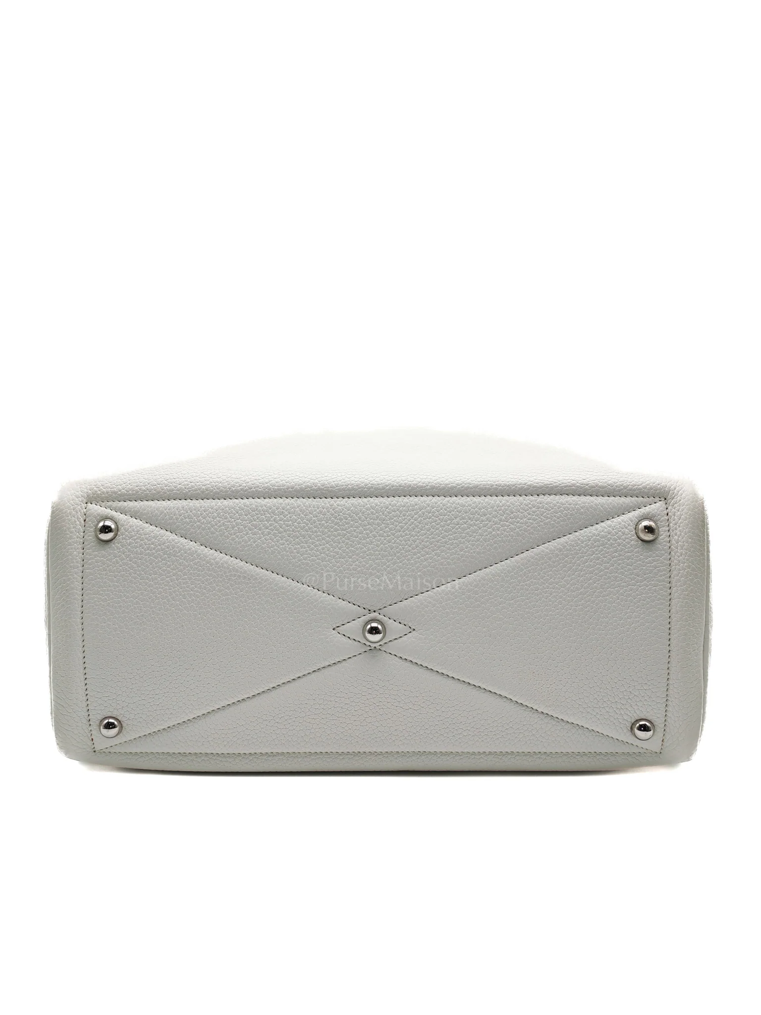 Hermes Victoria II 35 in White Clemence Leather & Palladium Hardware Stamp R (2014) - Image 7