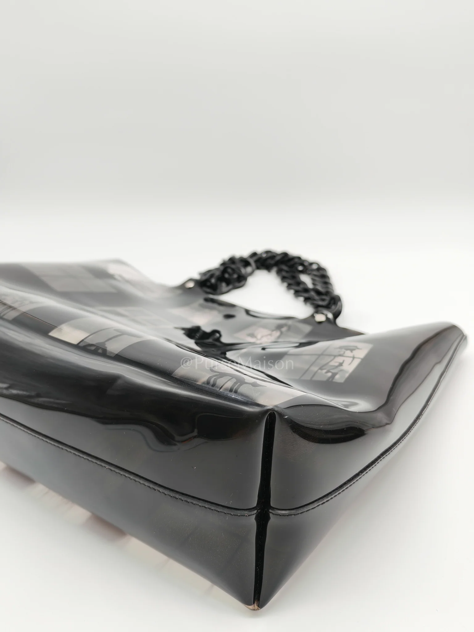 Chanel Vinyl Coco Window Tote Bag with Free Cosmetic Pouch in Silver Hardware (Series 8) - Image 11