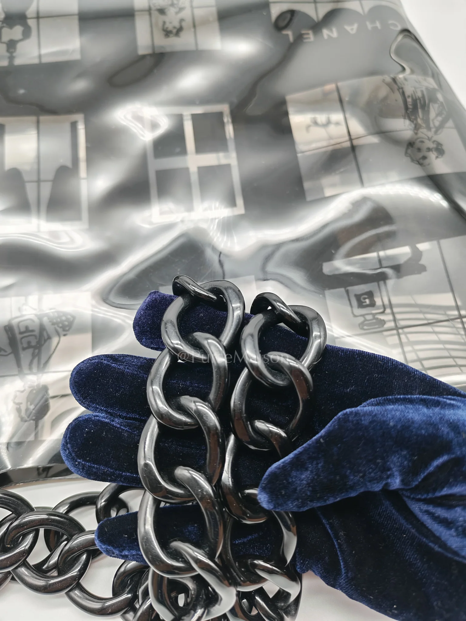 Chanel Vinyl Coco Window Tote Bag with Free Cosmetic Pouch in Silver Hardware (Series 8) - Image 12