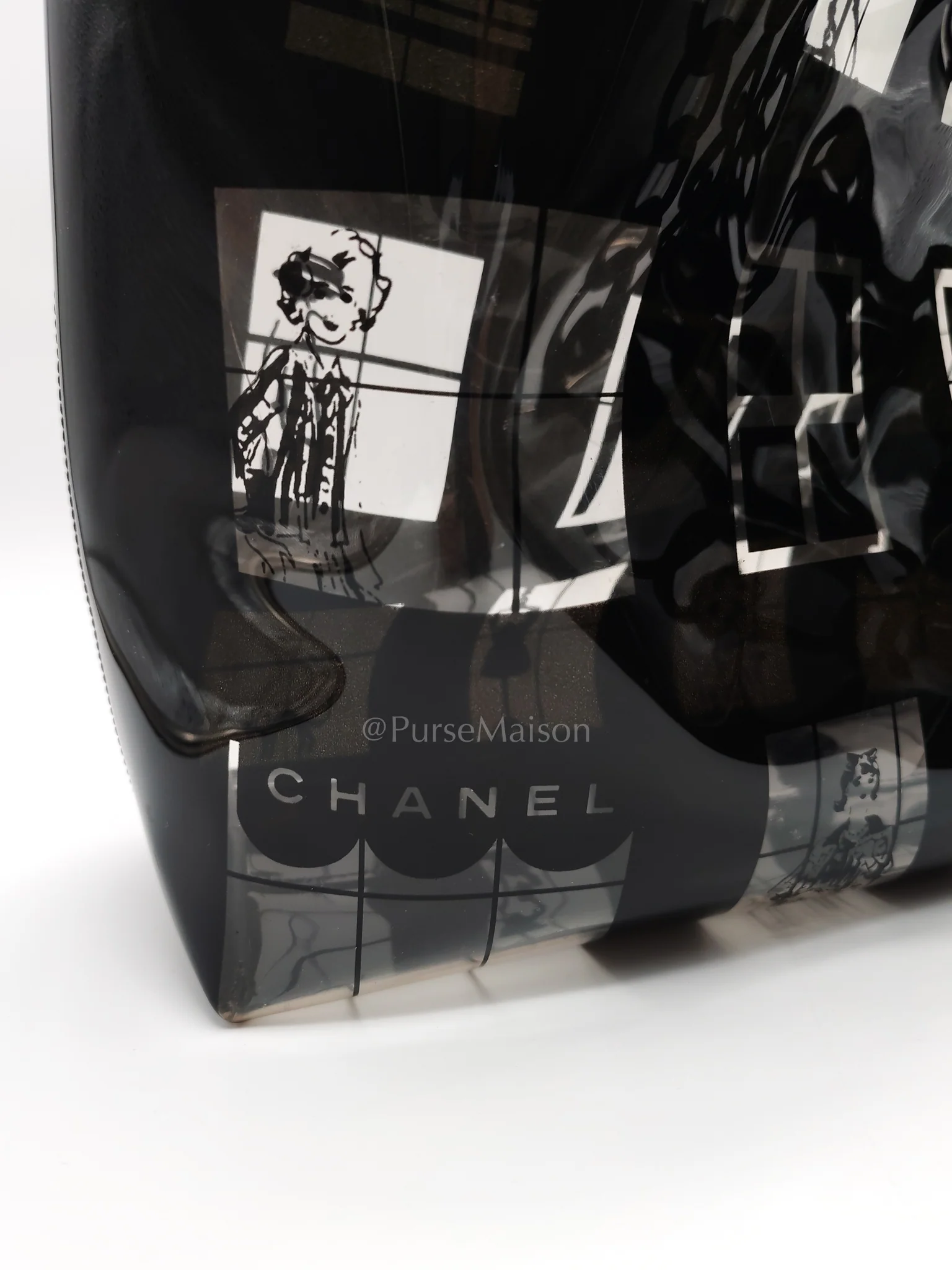 Chanel Vinyl Coco Window Tote Bag with Free Cosmetic Pouch in Silver Hardware (Series 8) - Image 19