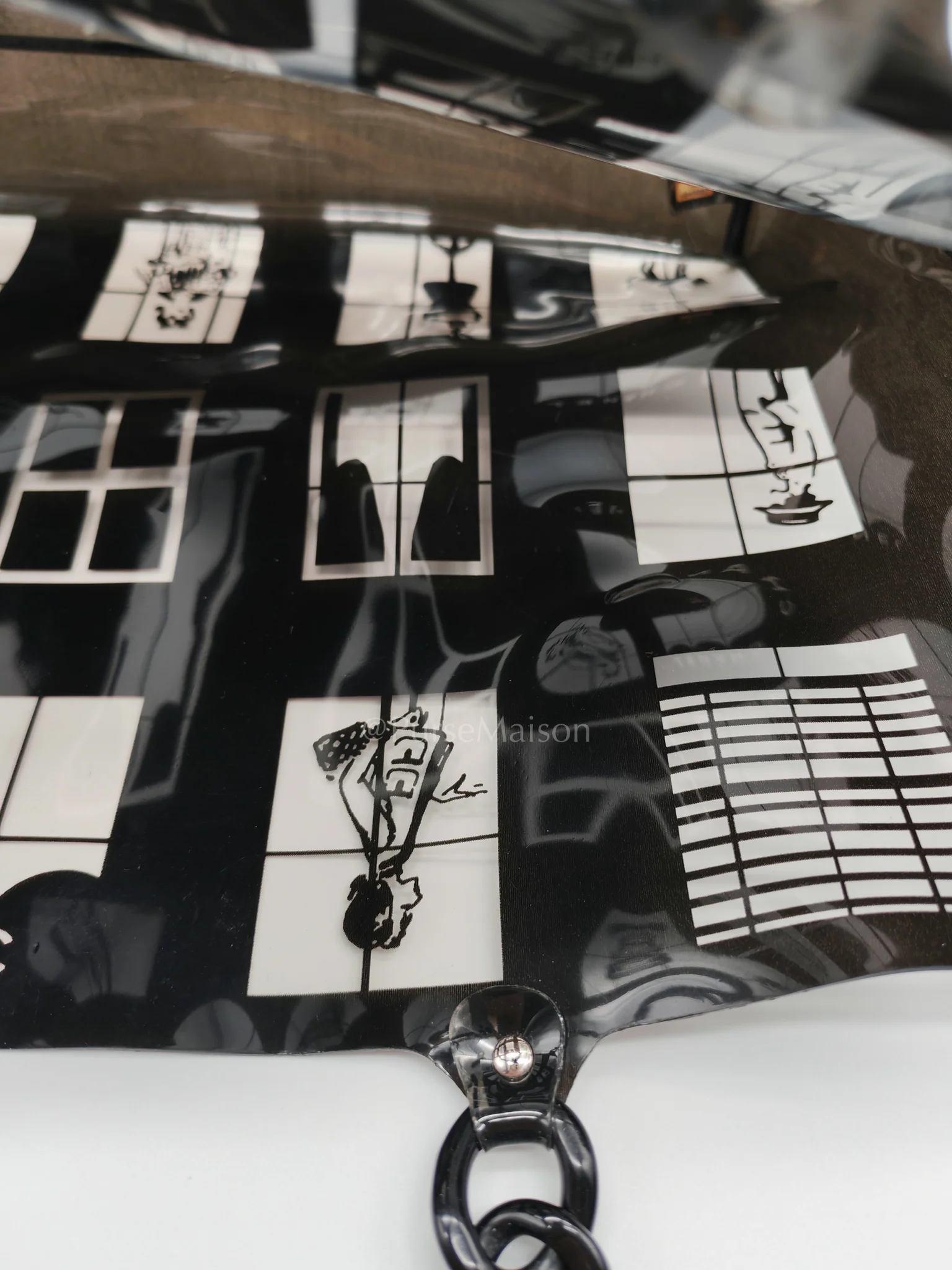Chanel Vinyl Coco Window Tote Bag with Free Cosmetic Pouch in Silver Hardware (Series 8) - Image 22